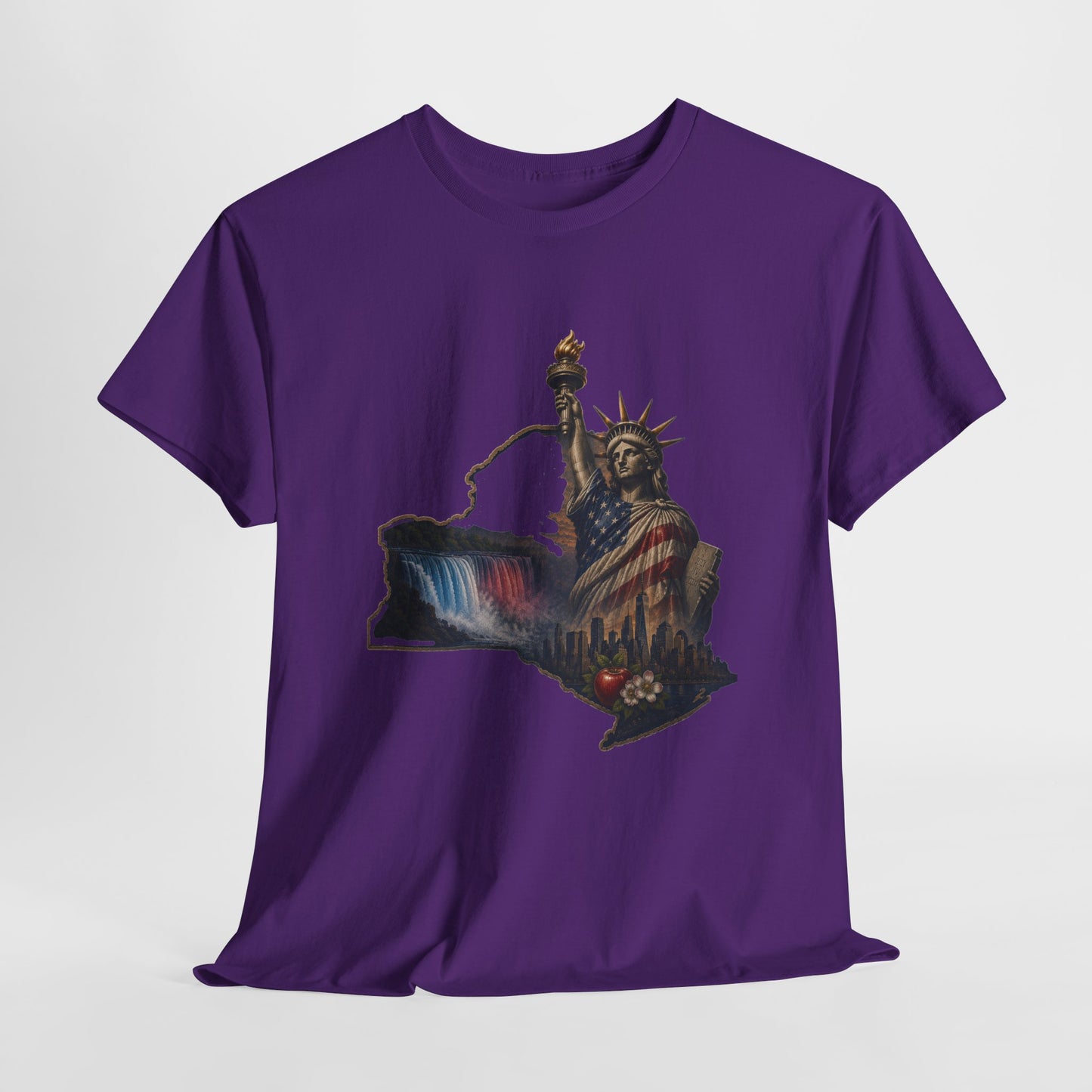 Statue of Liberty New York State Outline T-Shirt — Patriotic NY Tee
