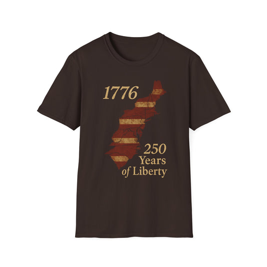 1776 250 Years of Liberty T-Shirt | American Flag Map, Patriotic Anniversary