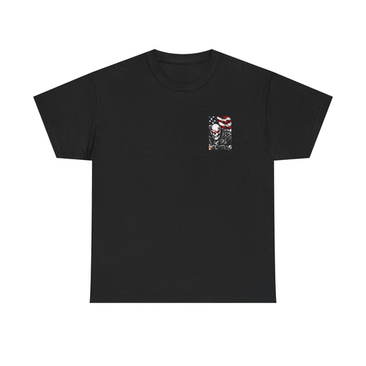 Freedom Rides Eternal Motorcycle Tee | Skull Biker American Flag