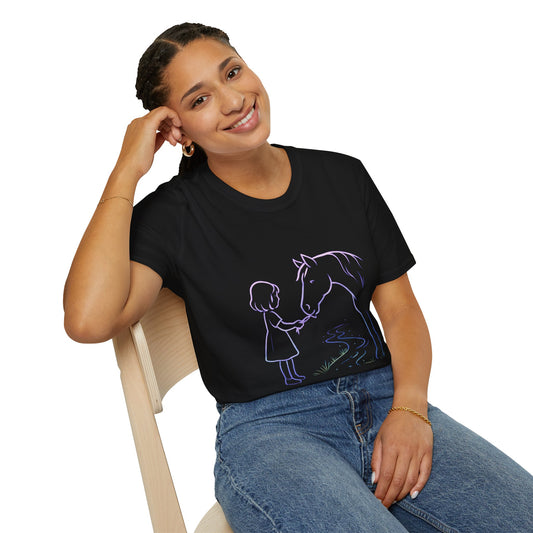 Girl's Best Friend Horse Shirt| Neon Outline Fantasy Design | Horse Shirt
