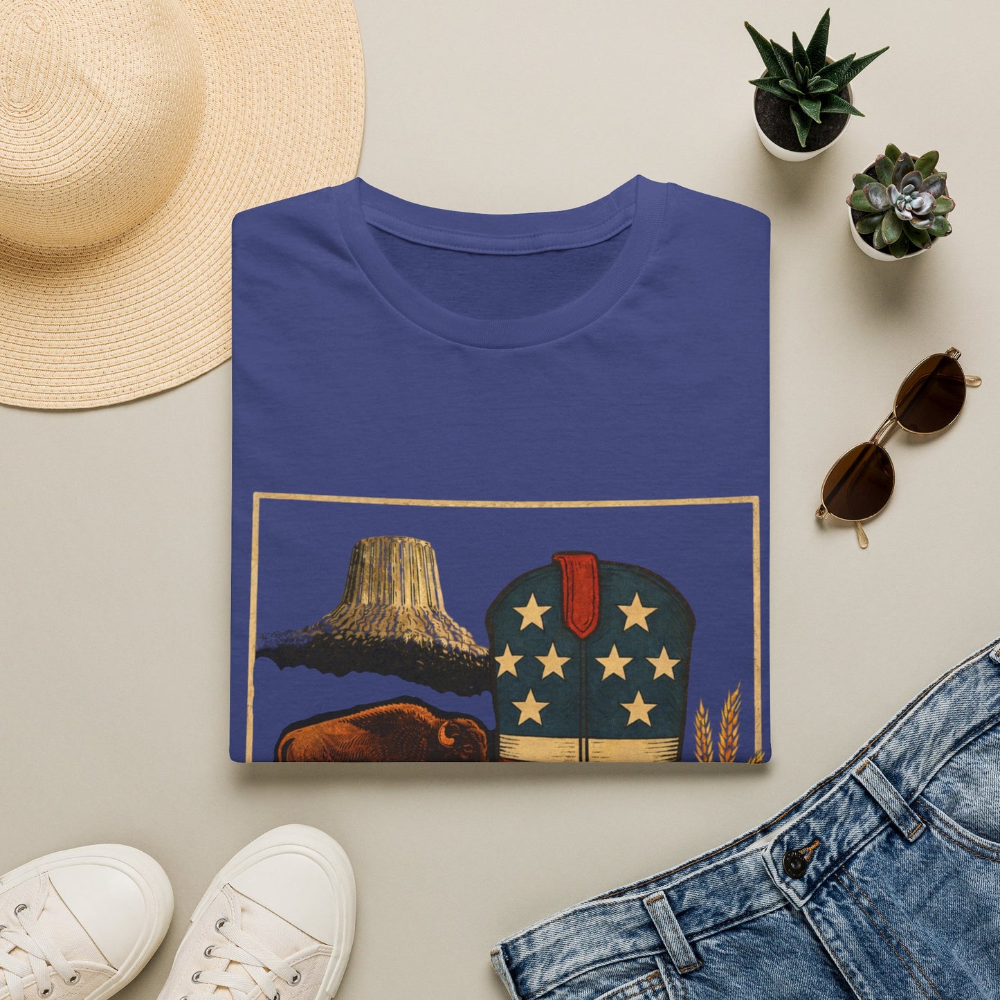 Wyoming Patriotic Cowboy Boot T-Shirt - Americana Western Graphic Tee