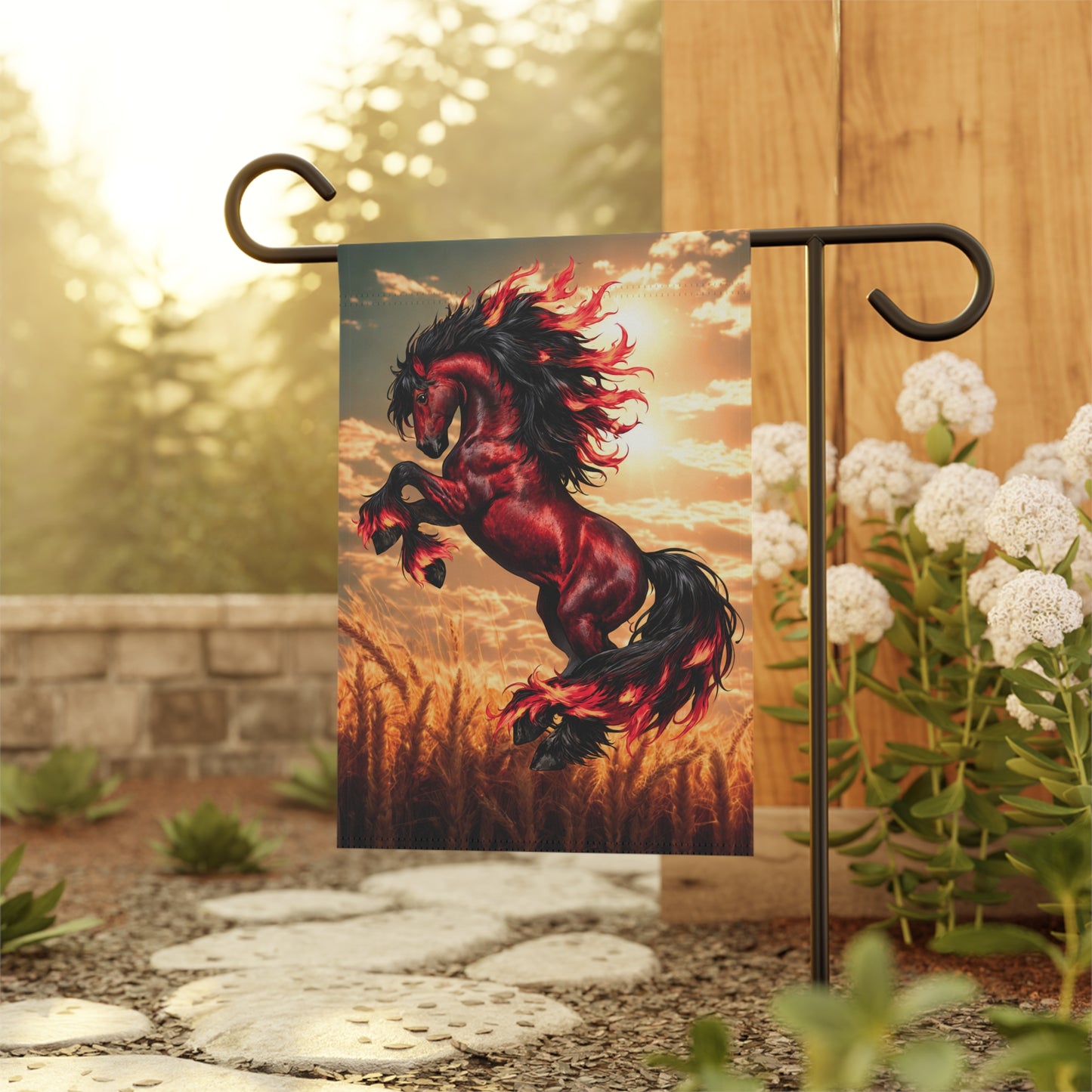 Fire Horse Garden & House Banner | Fiery Horse Outdoor Flag | Chinese New Year banner