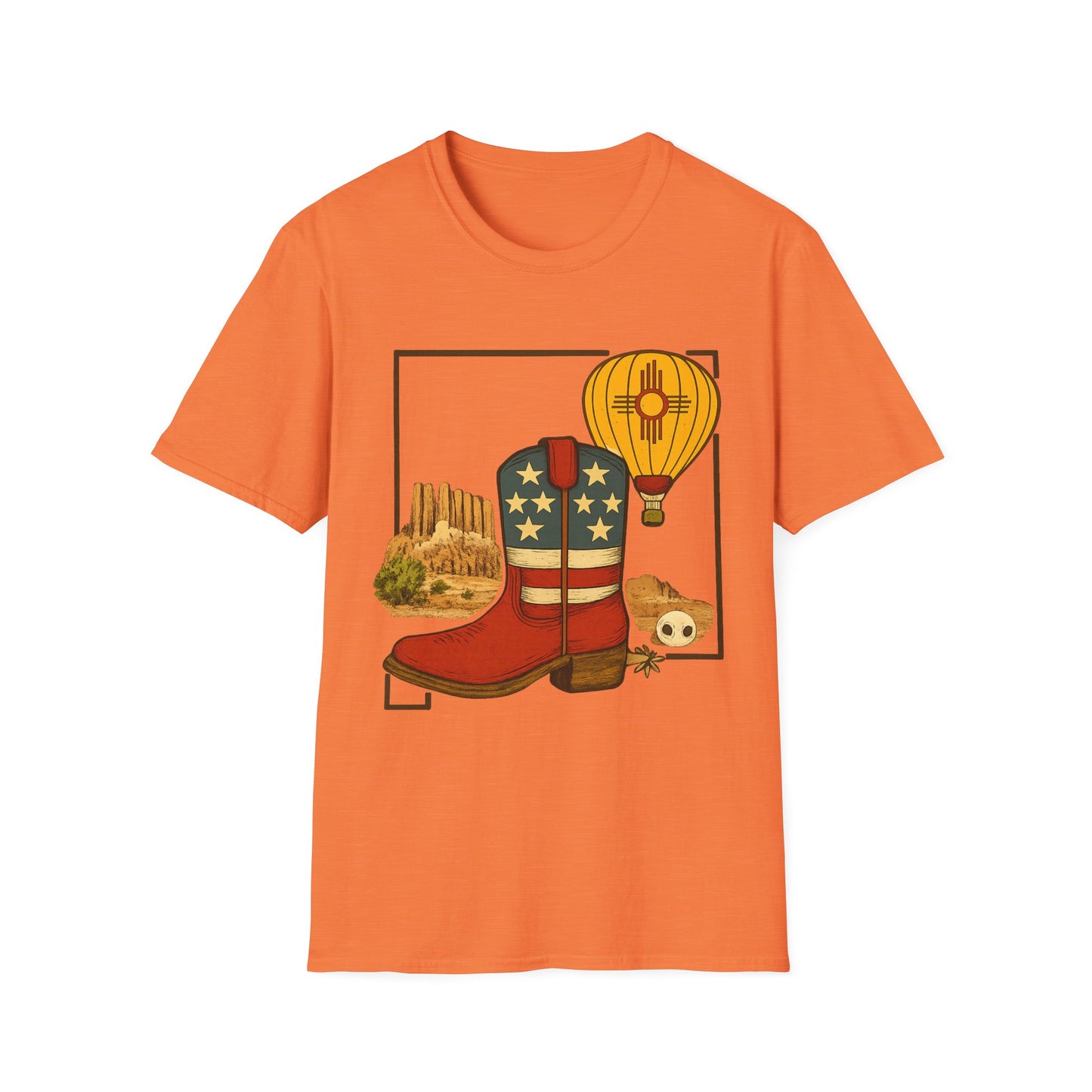 New Mexico Patriotic Cowboy Boot — Americana New Mexico Graphic Tee