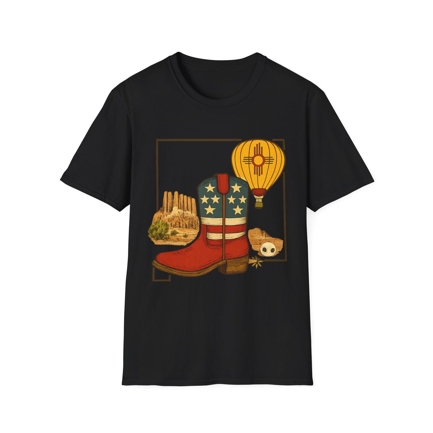 New Mexico Patriotic Cowboy Boot — Americana New Mexico Graphic Tee