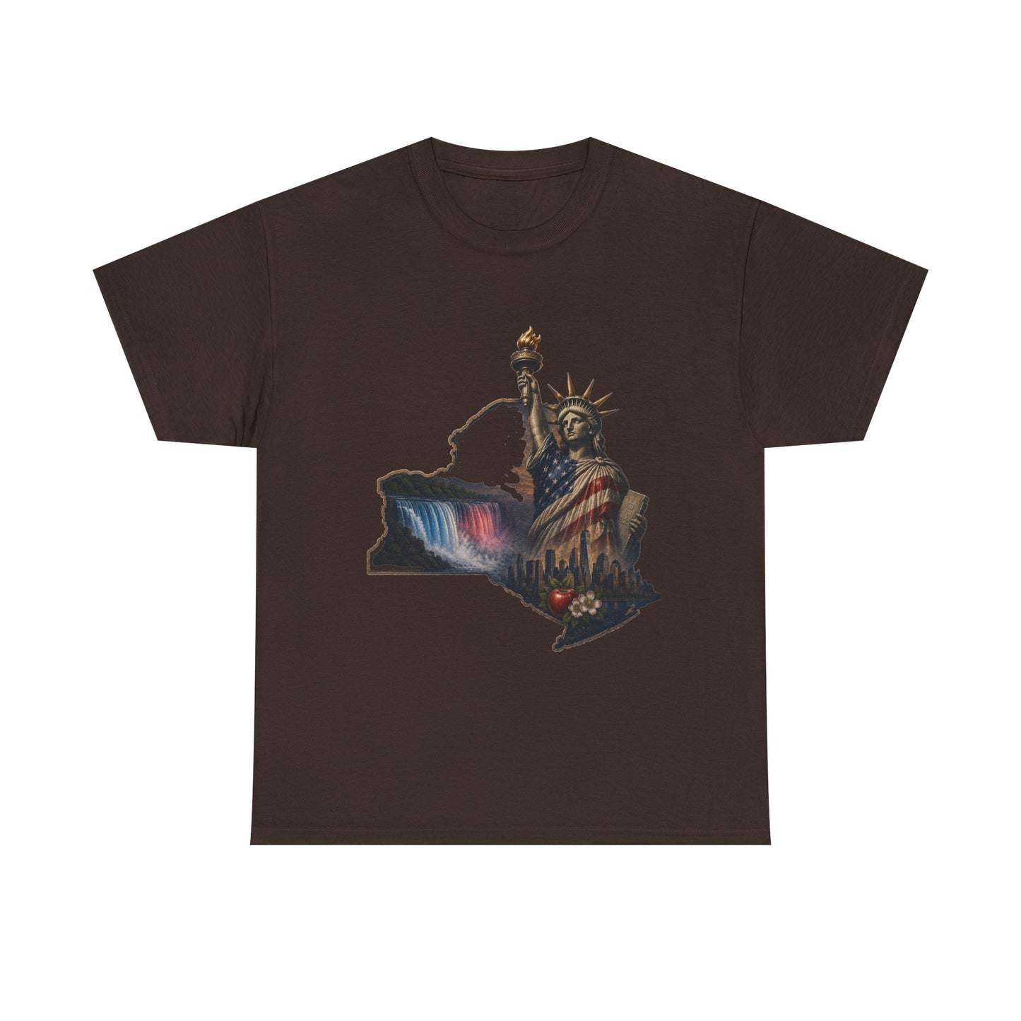 Statue of Liberty New York State Outline T-Shirt — Patriotic NY Tee