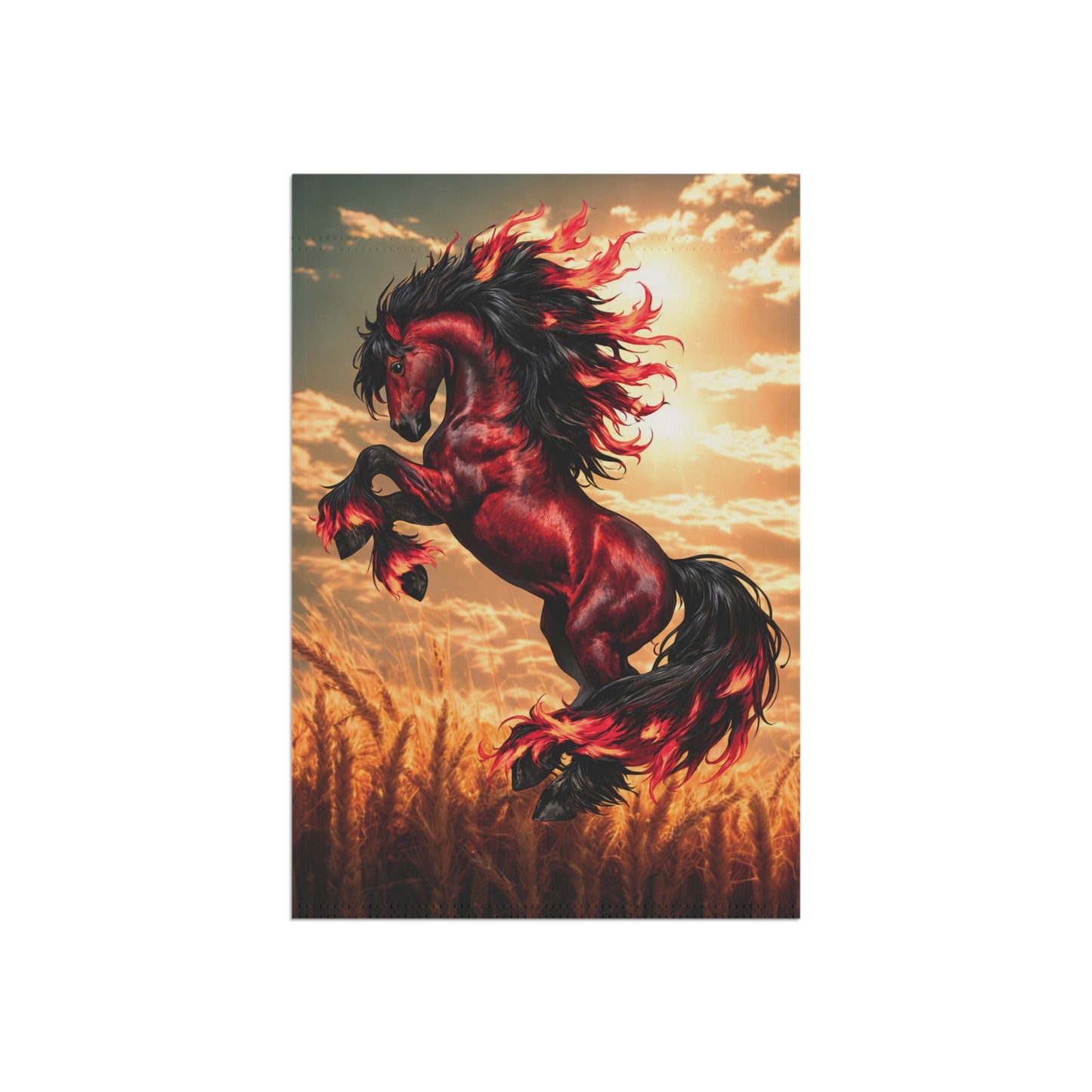 Fire Horse Garden & House Banner | Fiery Horse Outdoor Flag | Chinese New Year banner