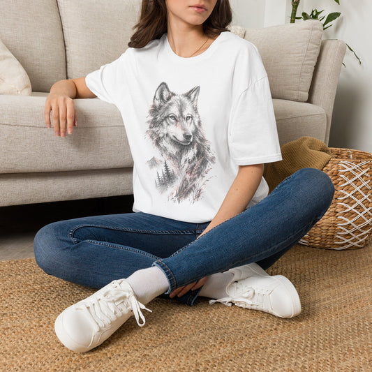 Spirit of the Wolf T-Shirt | Detailed Forest Wolf Illustration Tee
