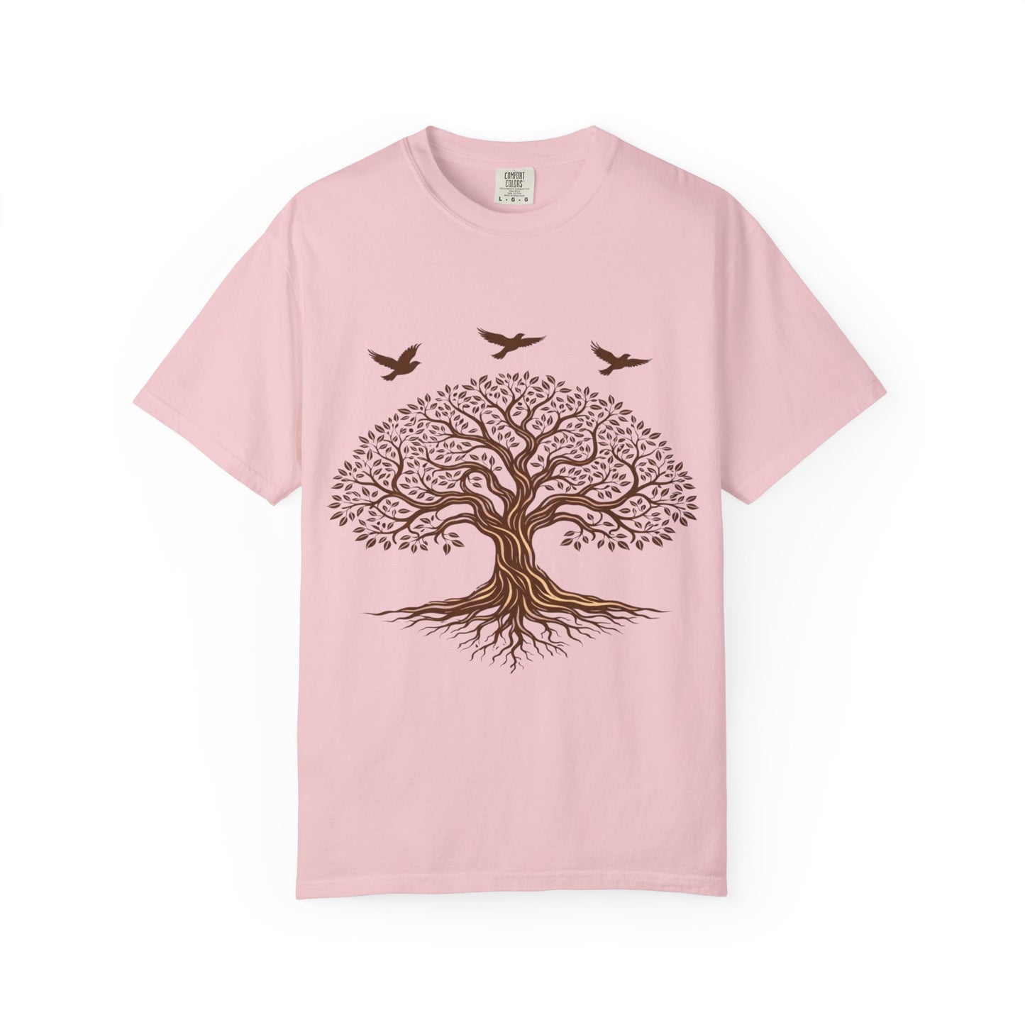 Tree of Life Shirt with Birds| Nature Graphic Tee| Boho Tree Tee | Garment Dyed T
