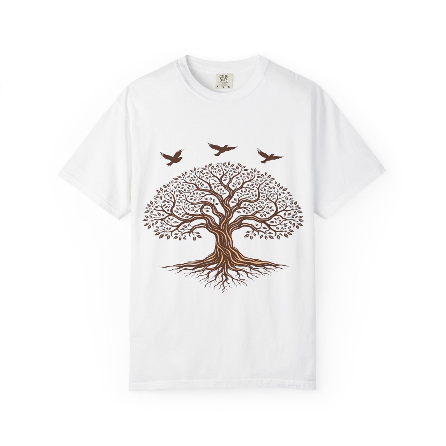 Tree of Life Shirt with Birds| Nature Graphic Tee| Boho Tree Tee | Garment Dyed T