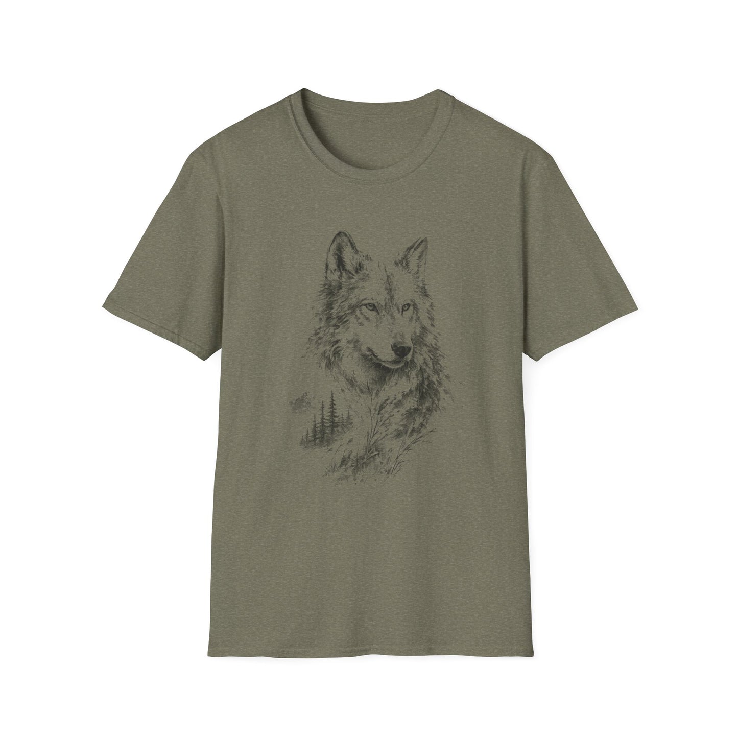Wolf Sketch T-Shirt — Minimalist Nature Graphic Tee