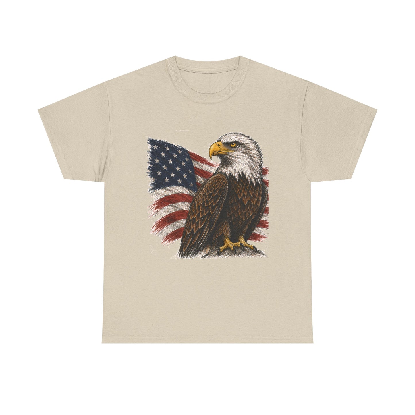 Eagle with American Flag T-Shirt — Patriotic Bald Eagle Tee for 4th of July