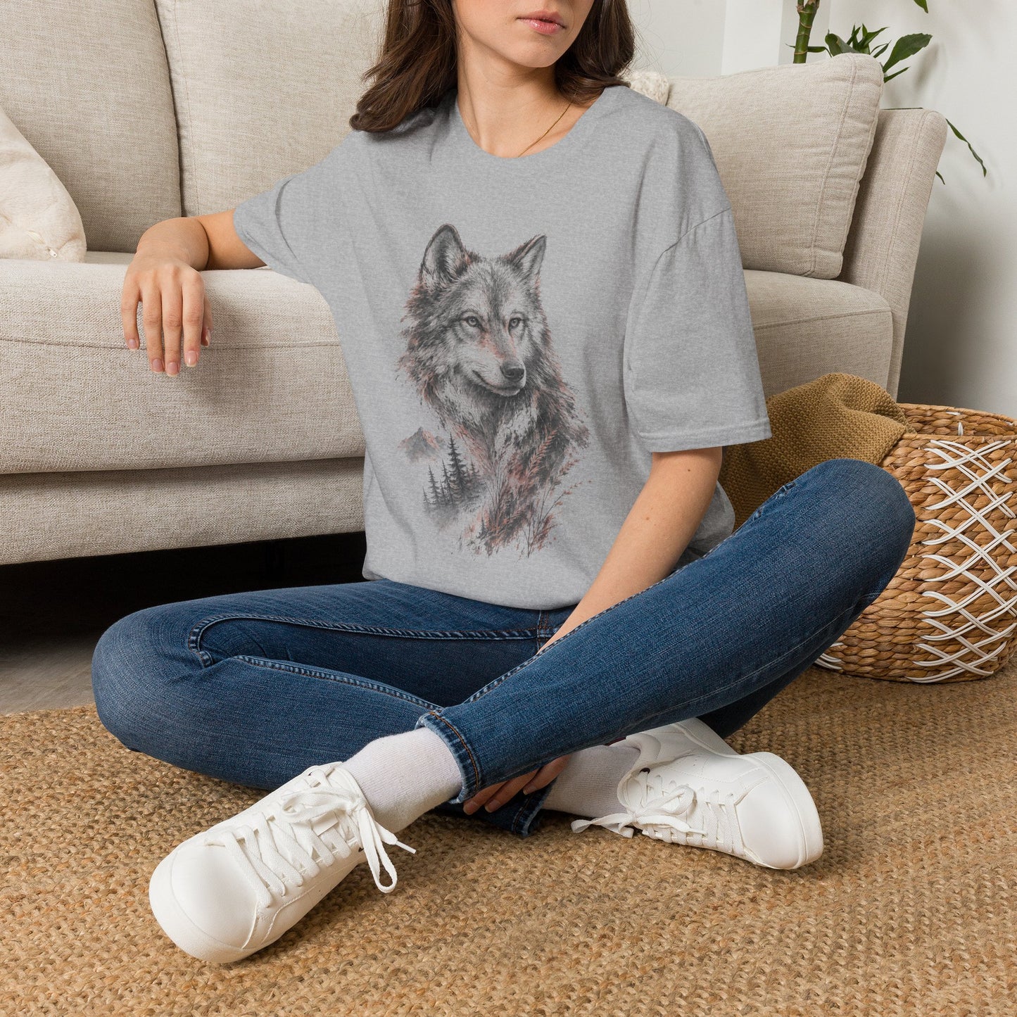Spirit of the Wolf T-Shirt | Detailed Forest Wolf Illustration Tee