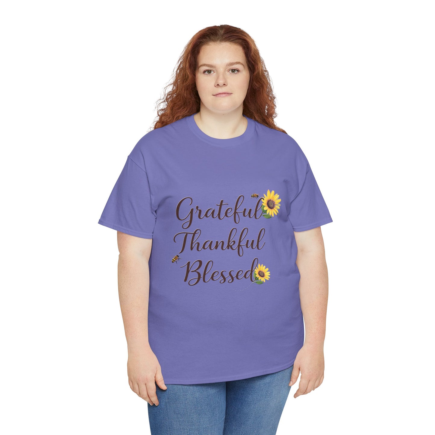 Grateful Thankful Blessed T-Shirt | Uplifting message T | US Colors