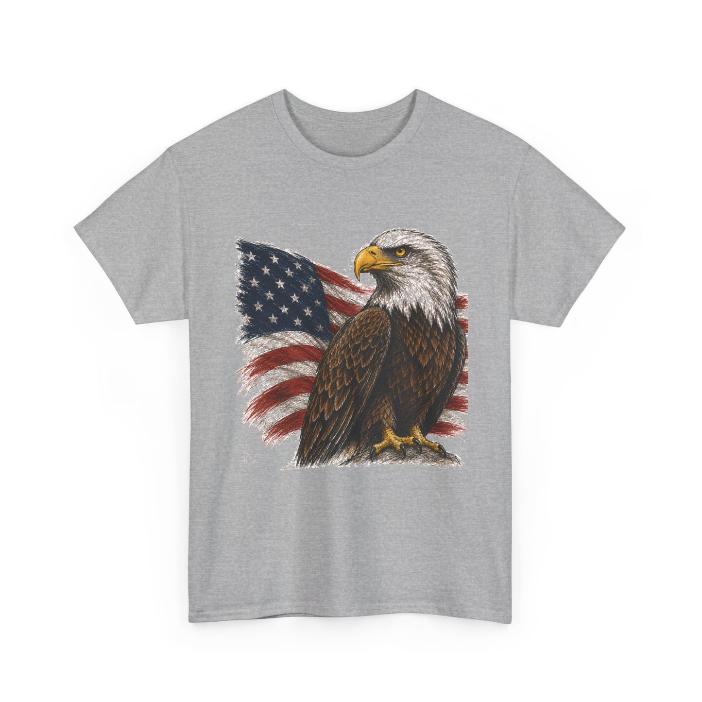 Eagle with American Flag T-Shirt — Patriotic Bald Eagle Tee for 4th of July