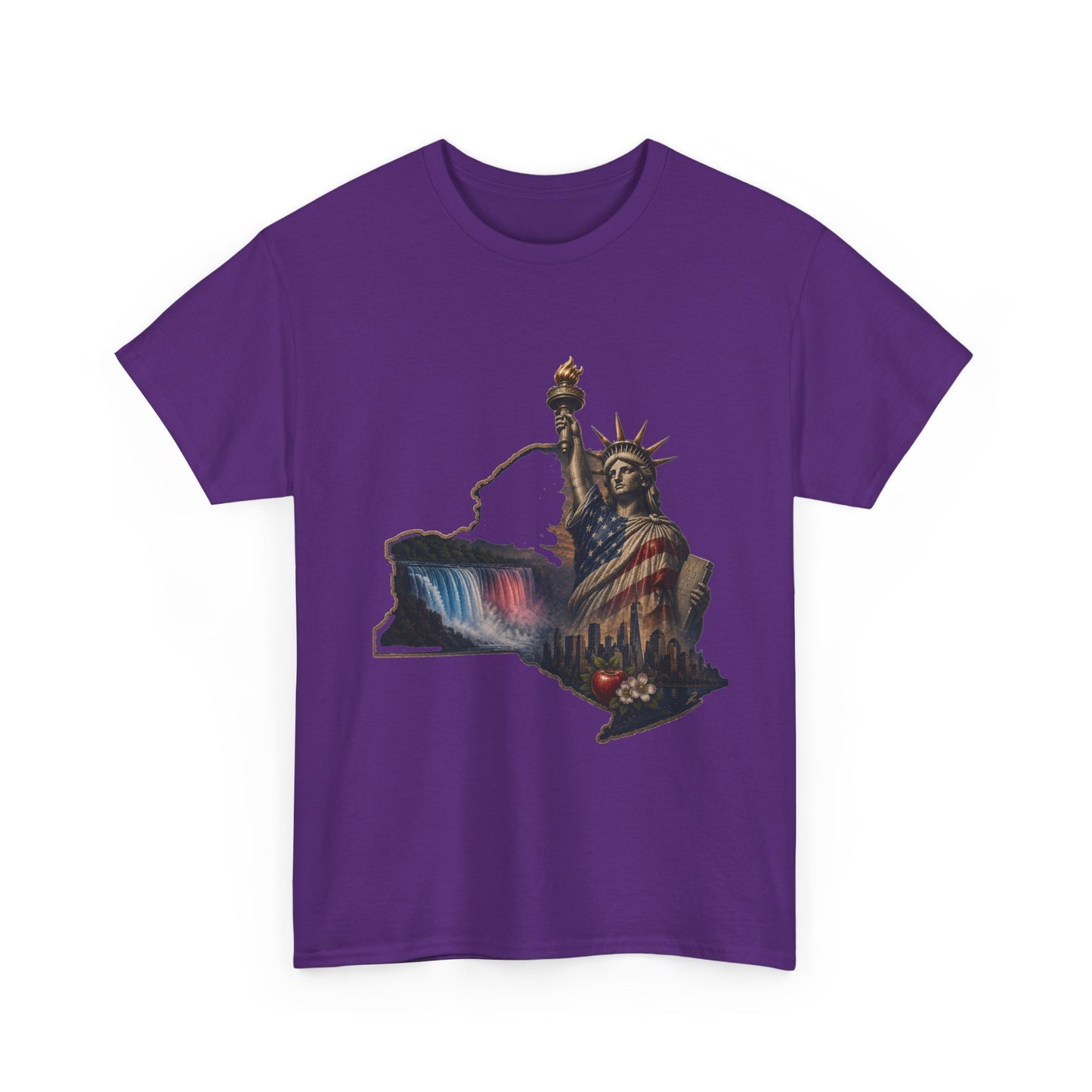 Statue of Liberty New York State Outline T-Shirt — Patriotic NY Tee