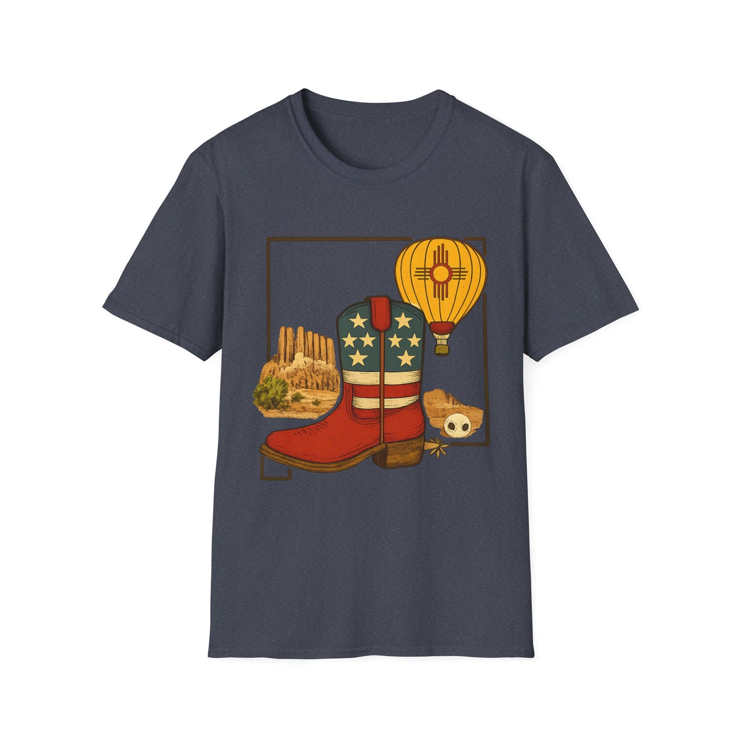 New Mexico Patriotic Cowboy Boot — Americana New Mexico Graphic Tee