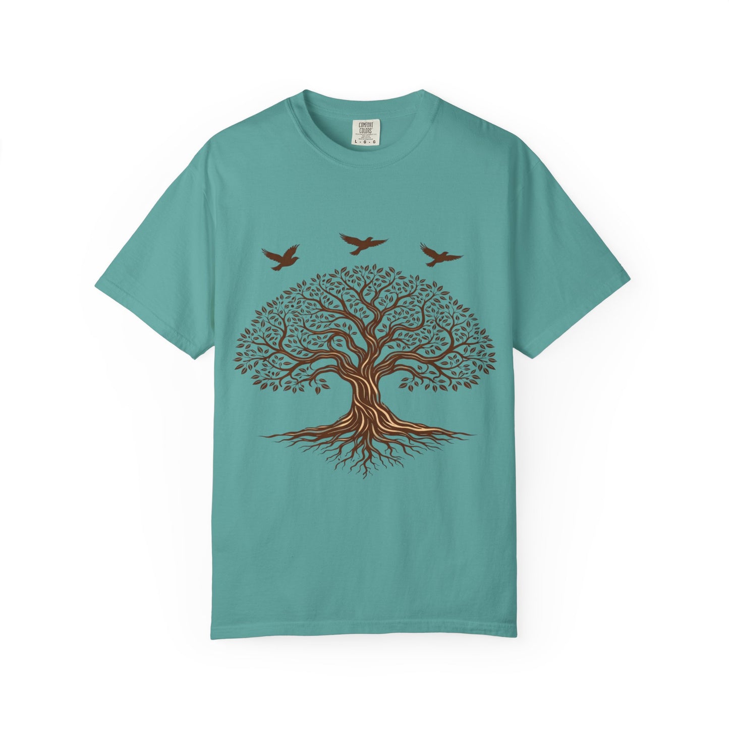 Tree of Life Shirt with Birds| Nature Graphic Tee| Boho Tree Tee | Garment Dyed T