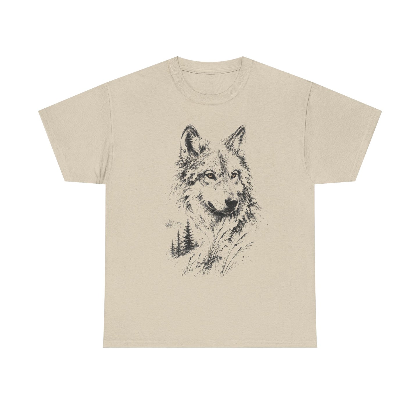 Spirit of the Wolf Sketch T-Shirt |  Forest Wolf Graphic Tee