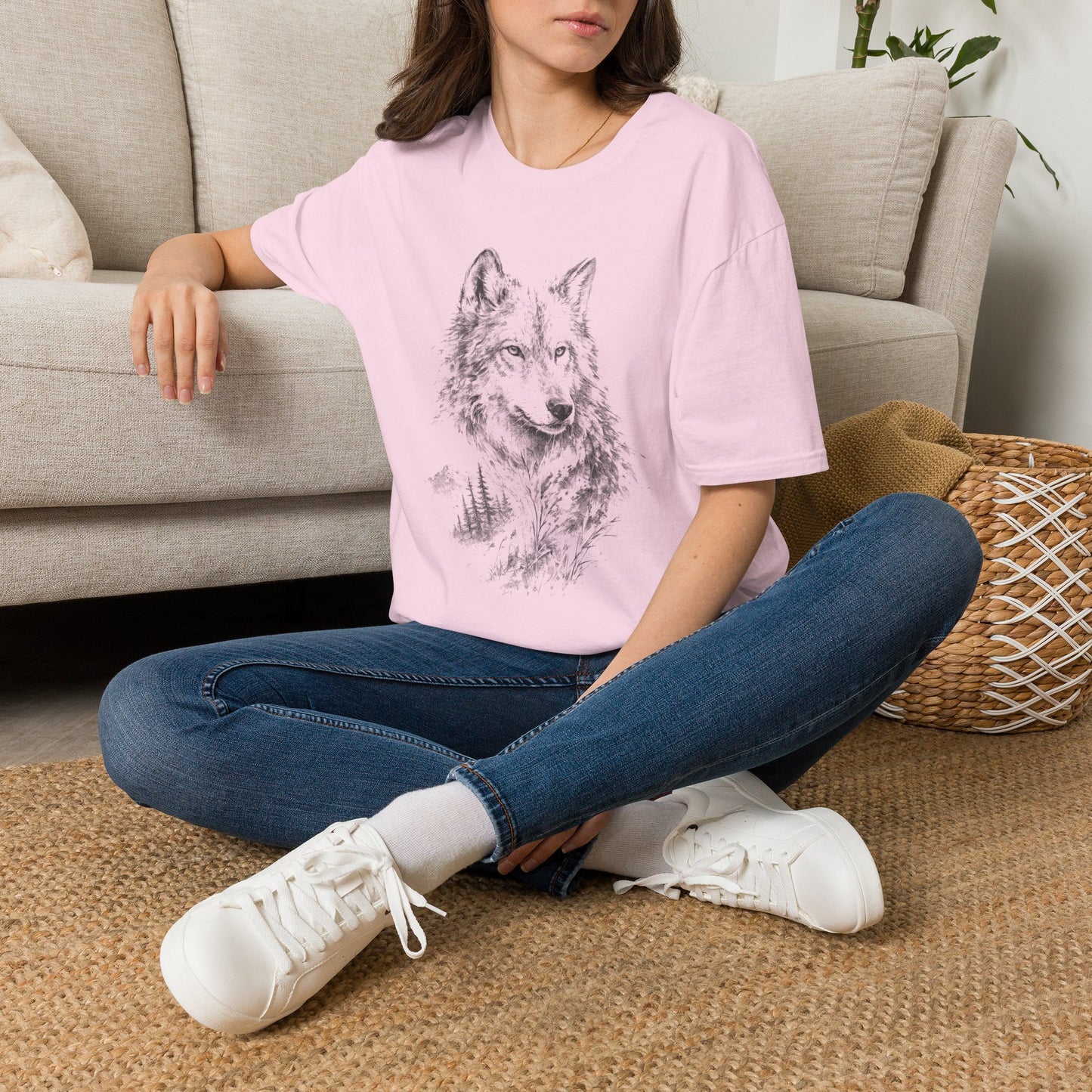 Wolf Sketch T-Shirt — Minimalist Nature Graphic Tee