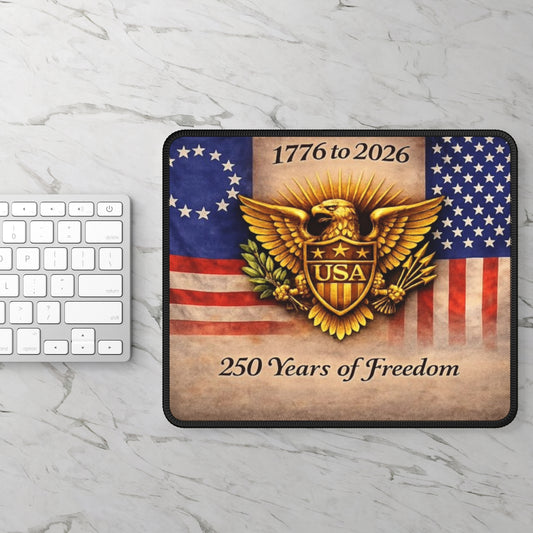 250 Years of Freedom Gaming Mouse Pad — USA Eagle Patriotic 1776 to 2026