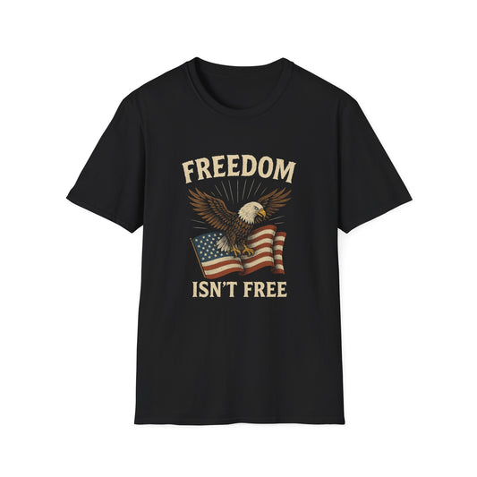 Freedom Isn’t Free Shirt, Patriotic Eagle T-Shirt | American Flag Tee | 4th of July Shirt | Veteran Tribute Shirt | USA Freedom Apparel