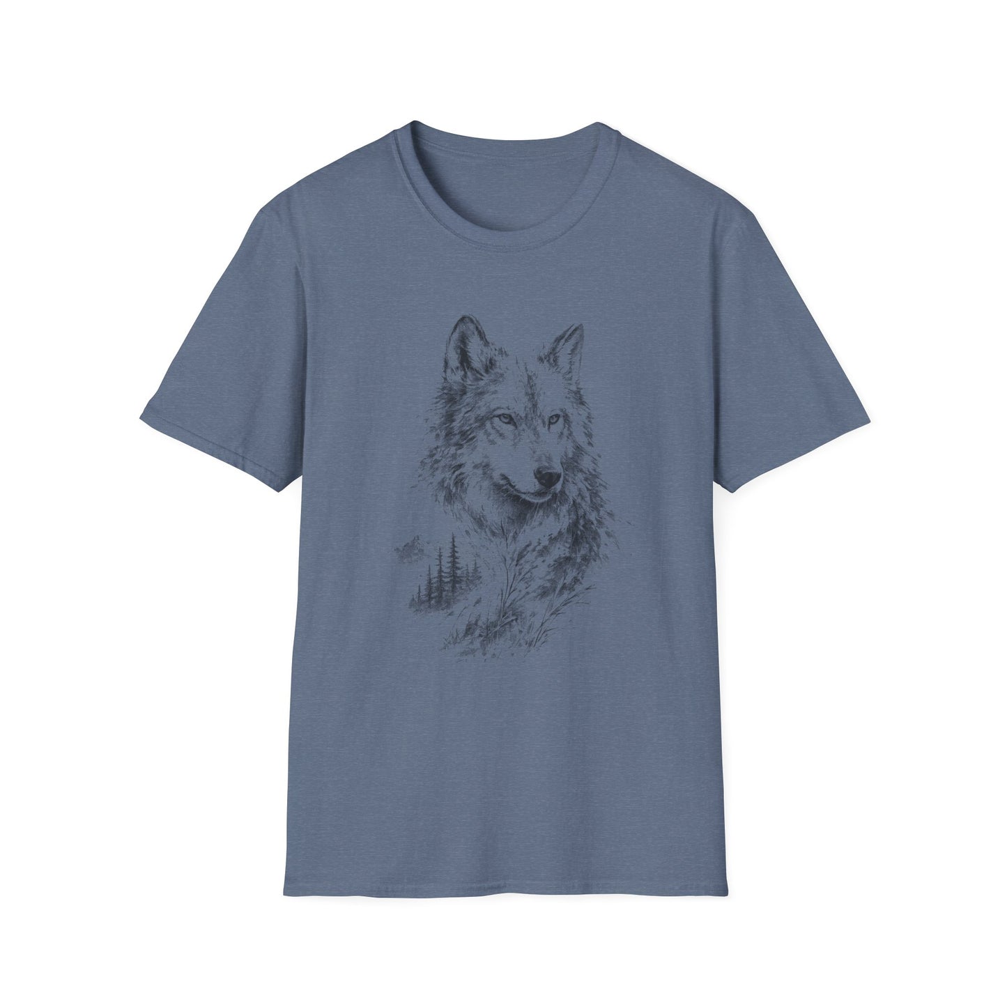 Wolf Sketch T-Shirt — Minimalist Nature Graphic Tee