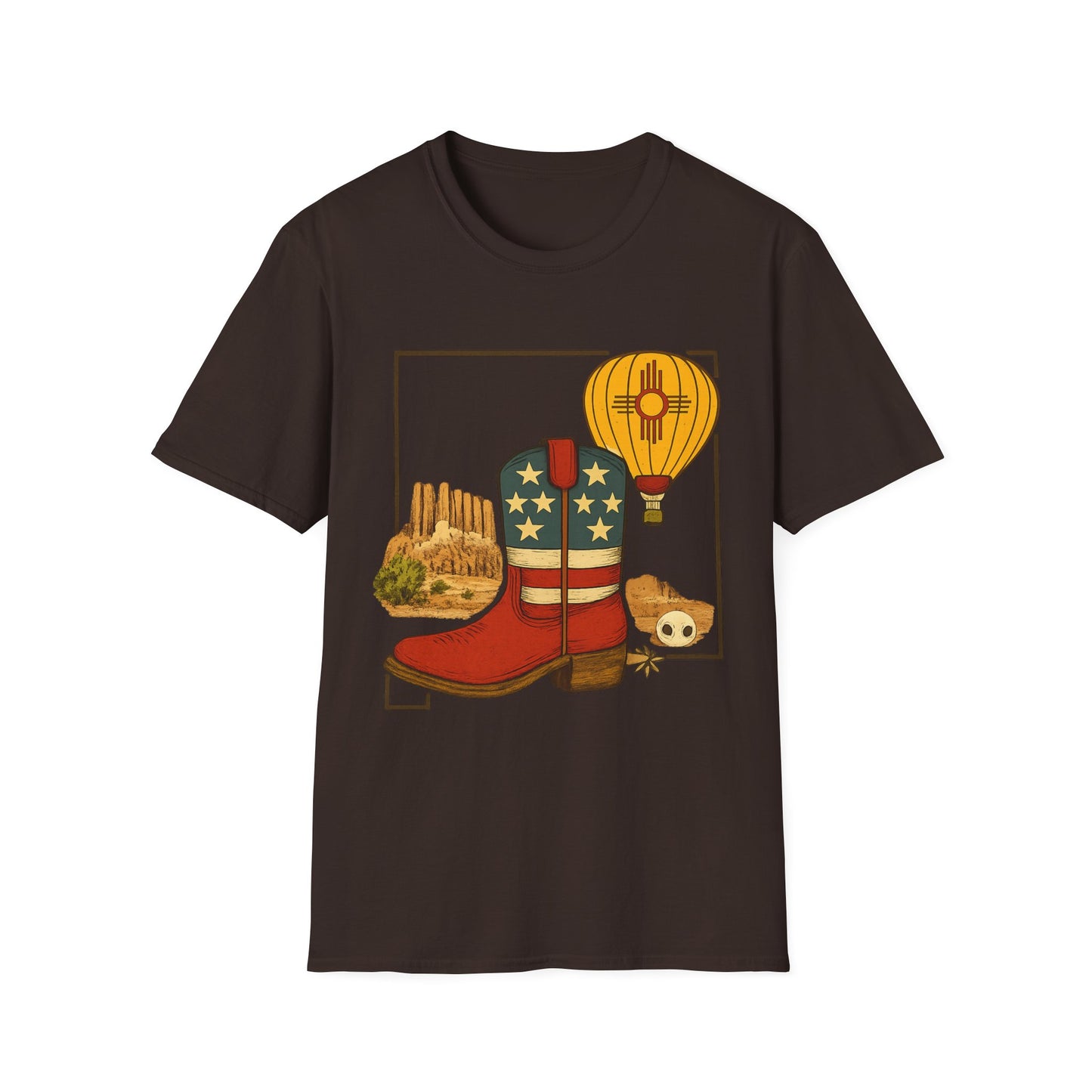 New Mexico Patriotic Cowboy Boot — Americana New Mexico Graphic Tee