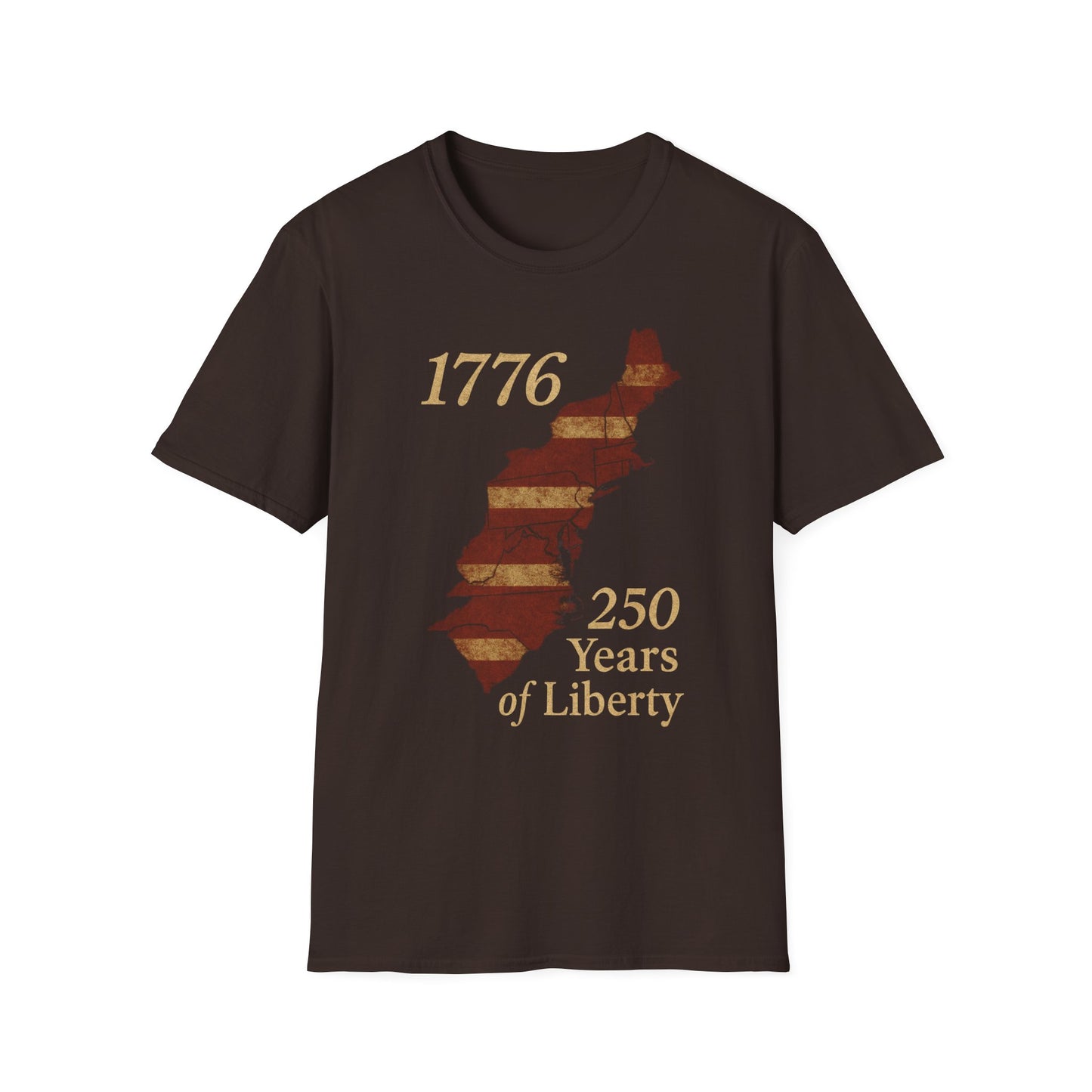 1776 250 Years of Liberty T-Shirt | American Flag Map, Patriotic Anniversary