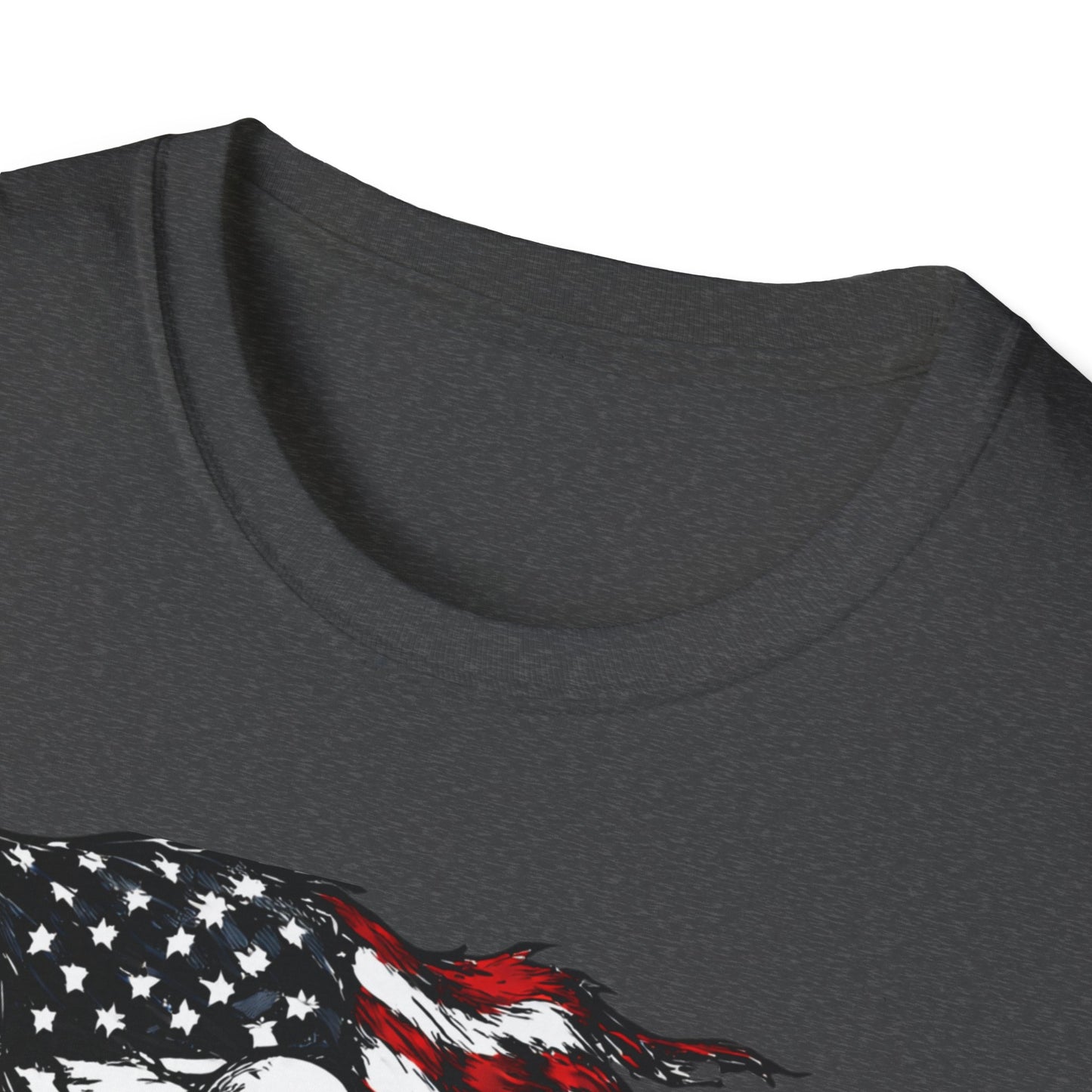 Skull Biker with American Flag T-Shirt | Motorcycle Rider Tee
