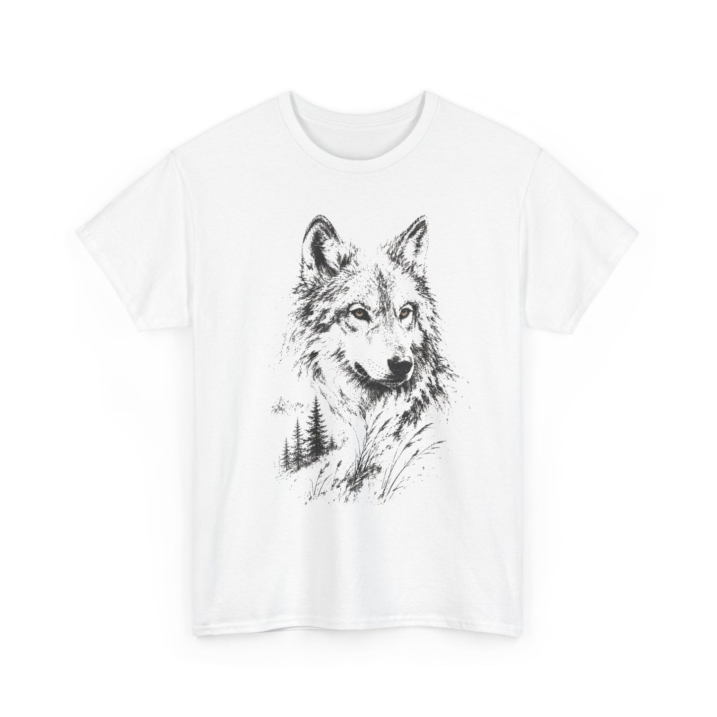 Spirit of the Wolf Sketch T-Shirt |  Forest Wolf Graphic Tee