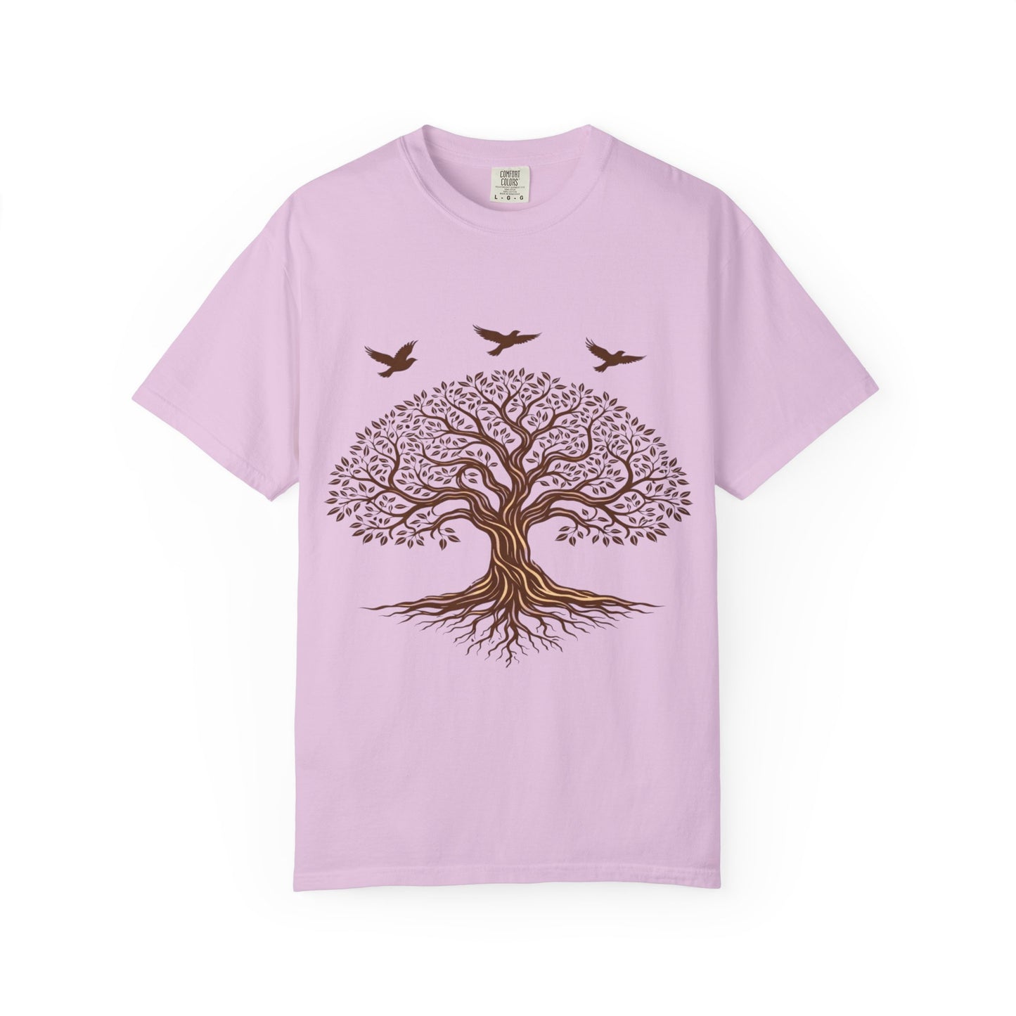 Tree of Life Shirt with Birds| Nature Graphic Tee| Boho Tree Tee | Garment Dyed T