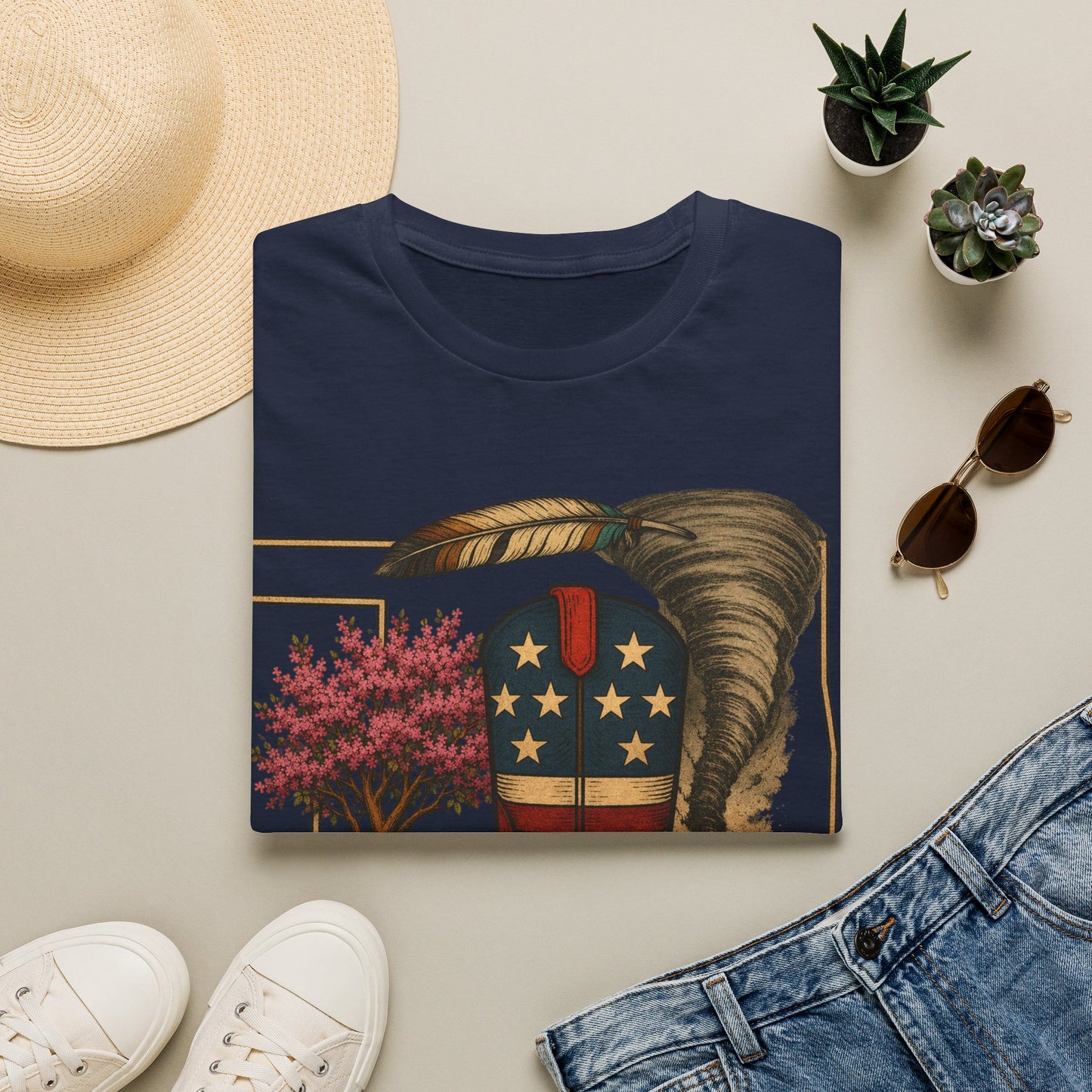 Oklahoma Patriotic Cowboy Boot T-Shirt — Americana Western Graphic Tee
