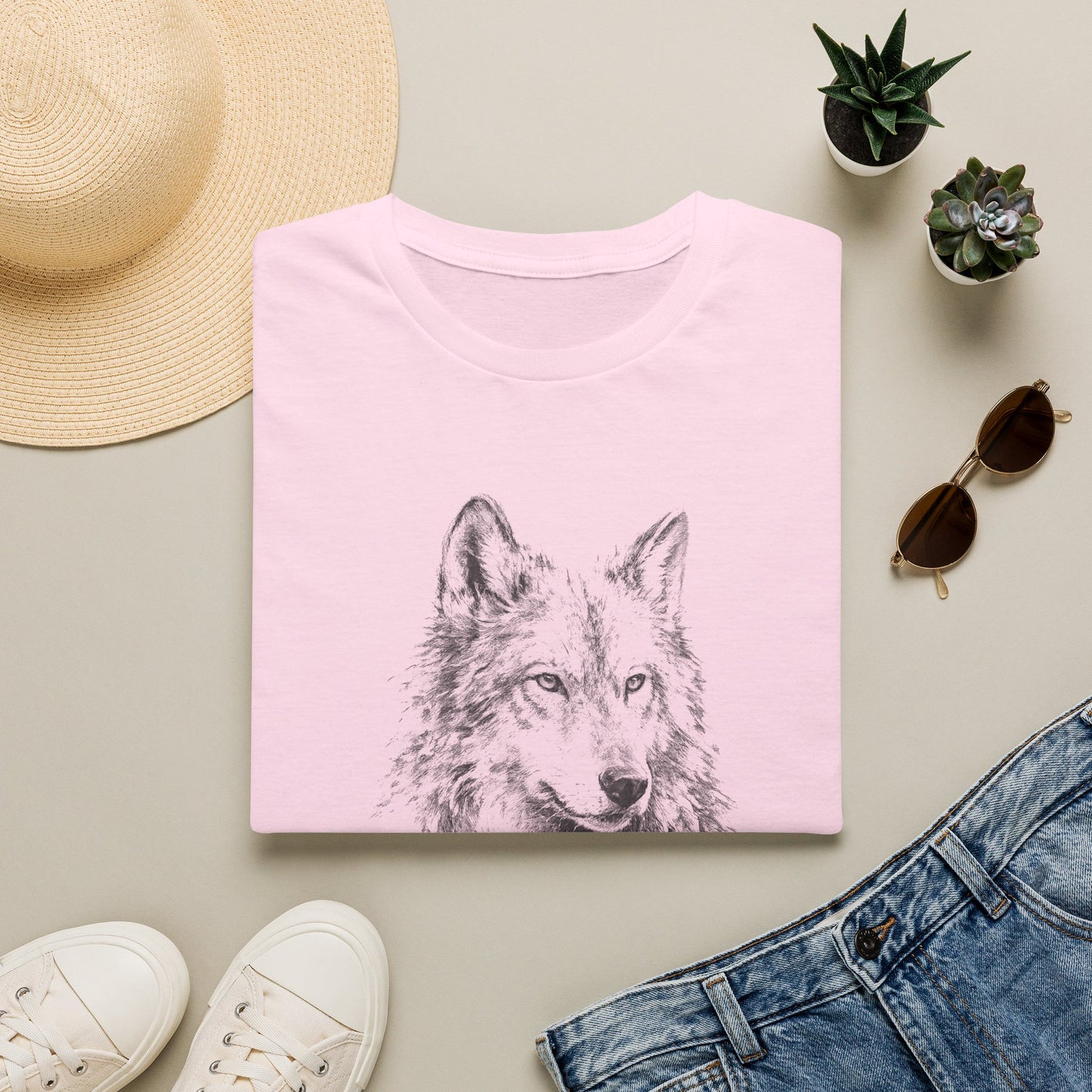 Wolf Sketch T-Shirt — Minimalist Nature Graphic Tee