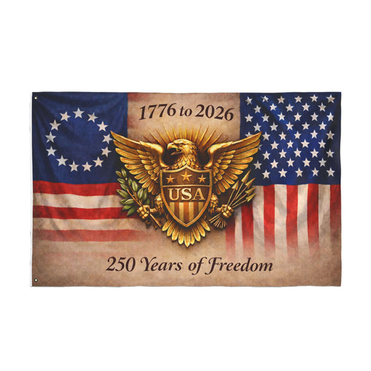 1776 to 2026 USA Eagle 250 Years of Freedom Double Sided Flag