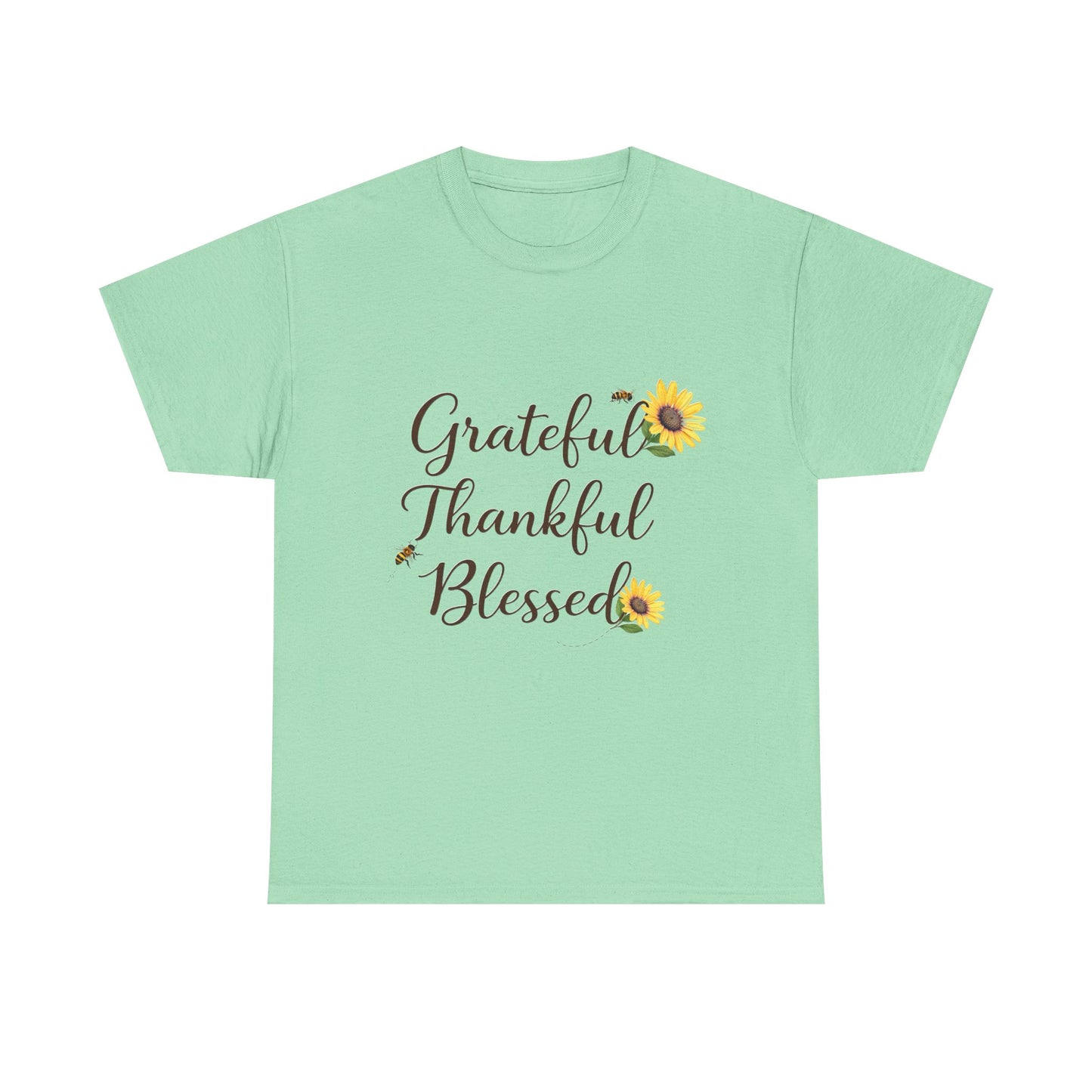 Grateful Thankful Blessed T-Shirt | Uplifting message T | US Colors
