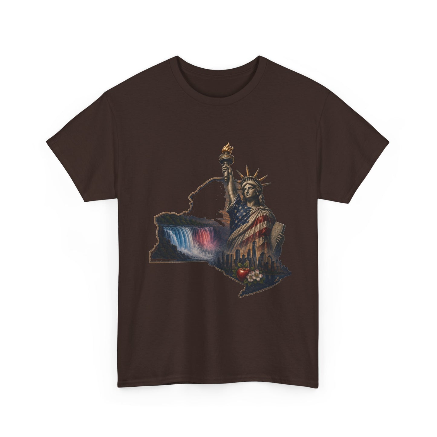 Statue of Liberty New York State Outline T-Shirt — Patriotic NY Tee