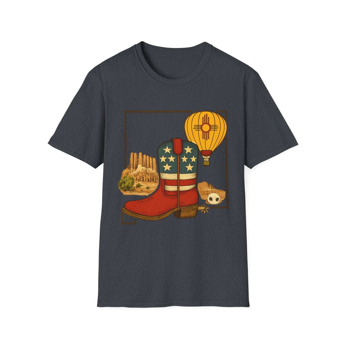 New Mexico Patriotic Cowboy Boot — Americana New Mexico Graphic Tee