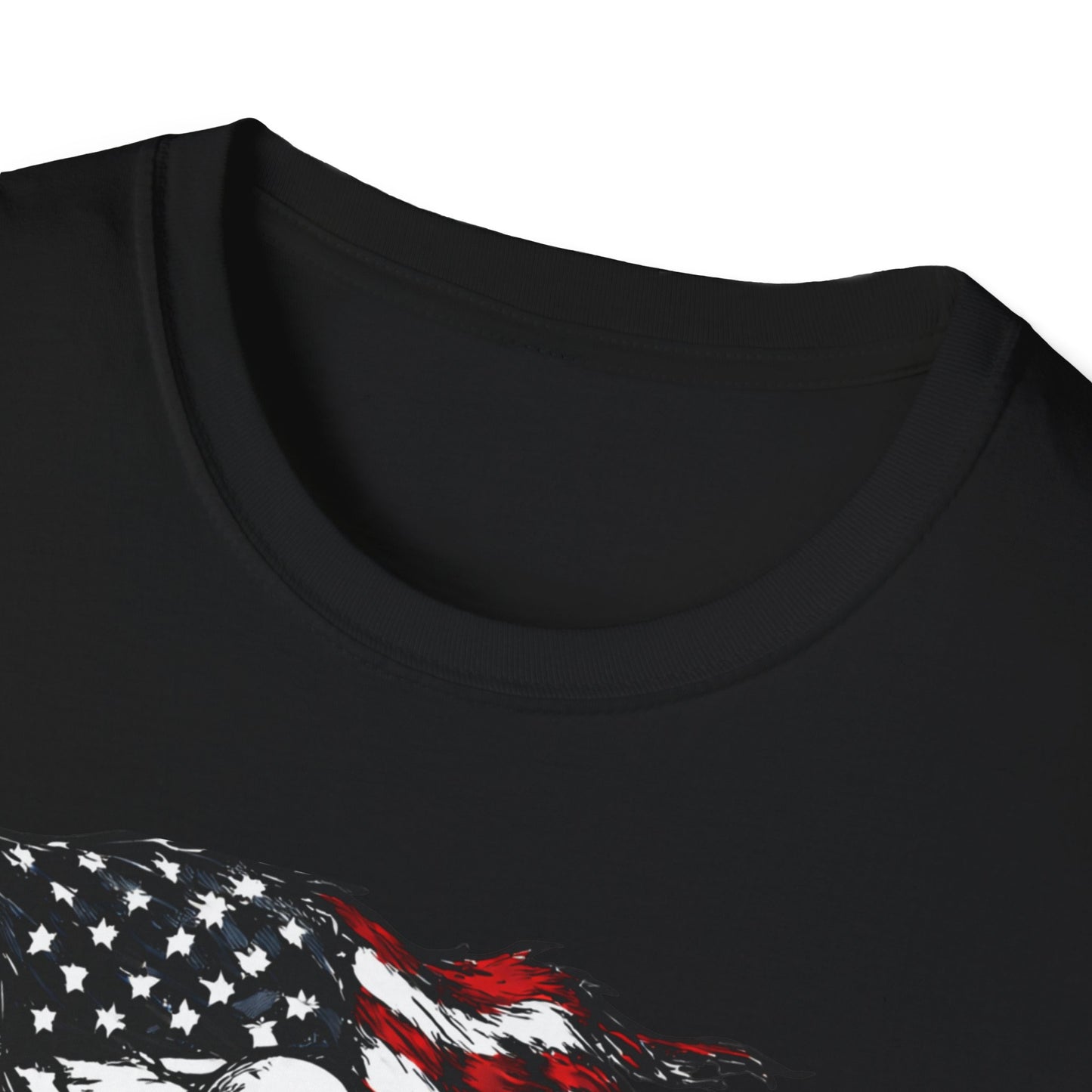 Skull Biker with American Flag T-Shirt | Motorcycle Rider Tee