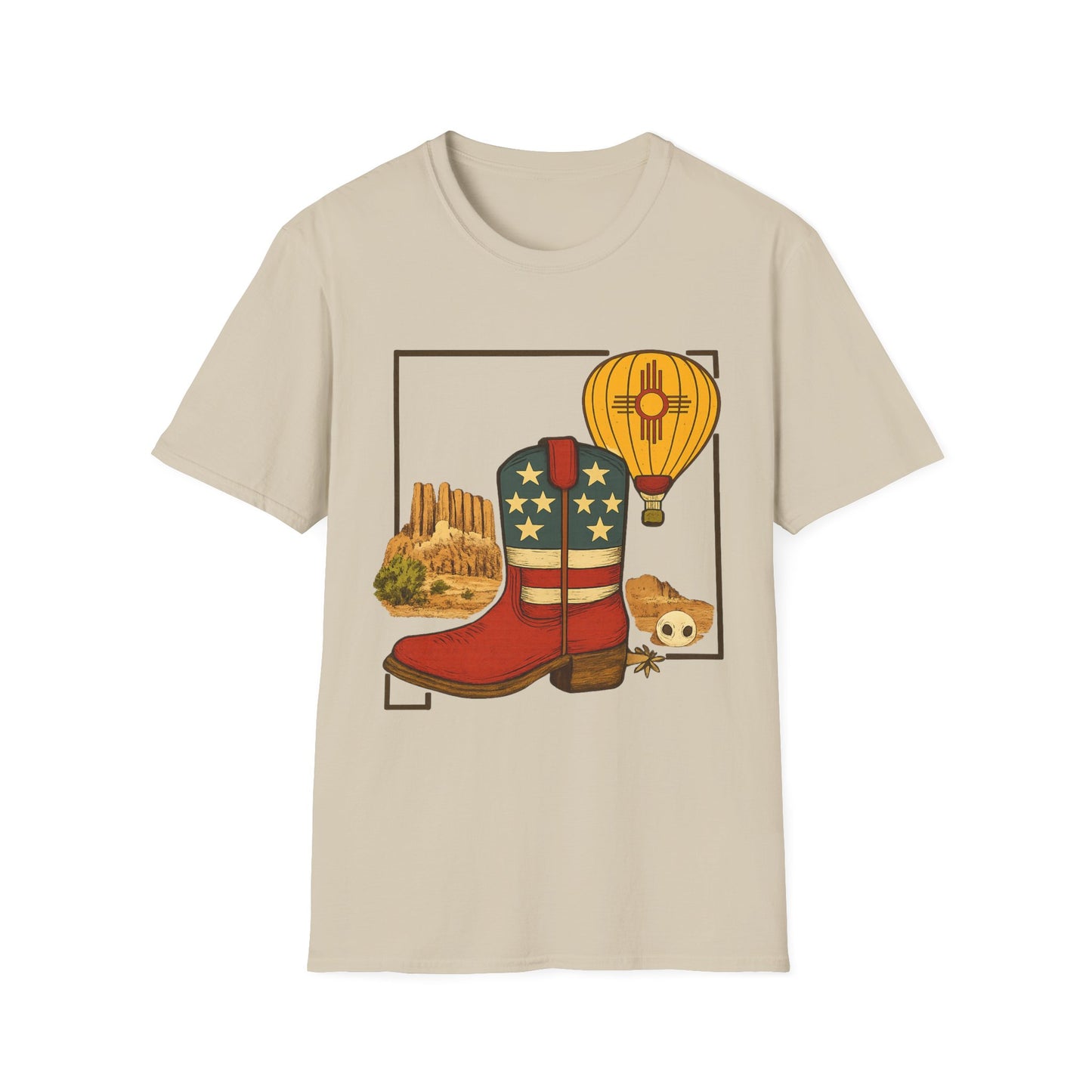 New Mexico Patriotic Cowboy Boot — Americana New Mexico Graphic Tee