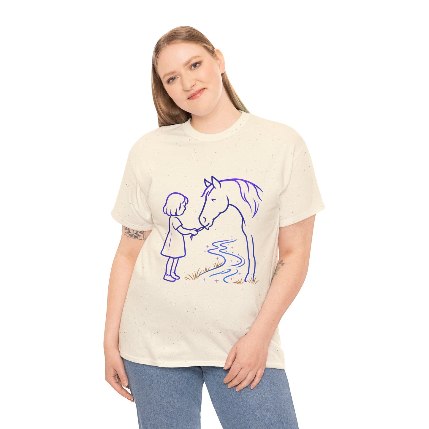 Girl Feeding Horse T-Shirt | Horse Lover T-Shirt | Equestrian Gift | Horse Mom Shirt