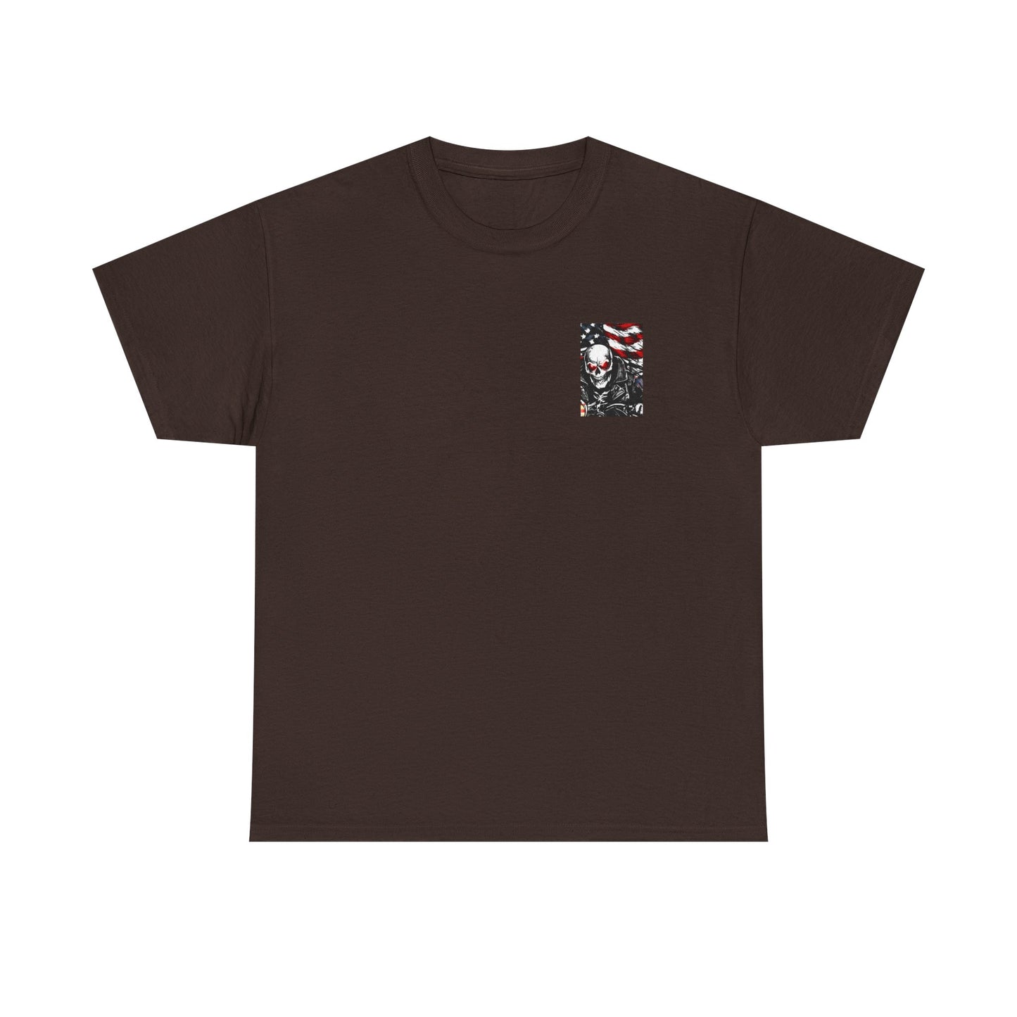Freedom Rides Eternal Motorcycle Tee | Skull Biker American Flag