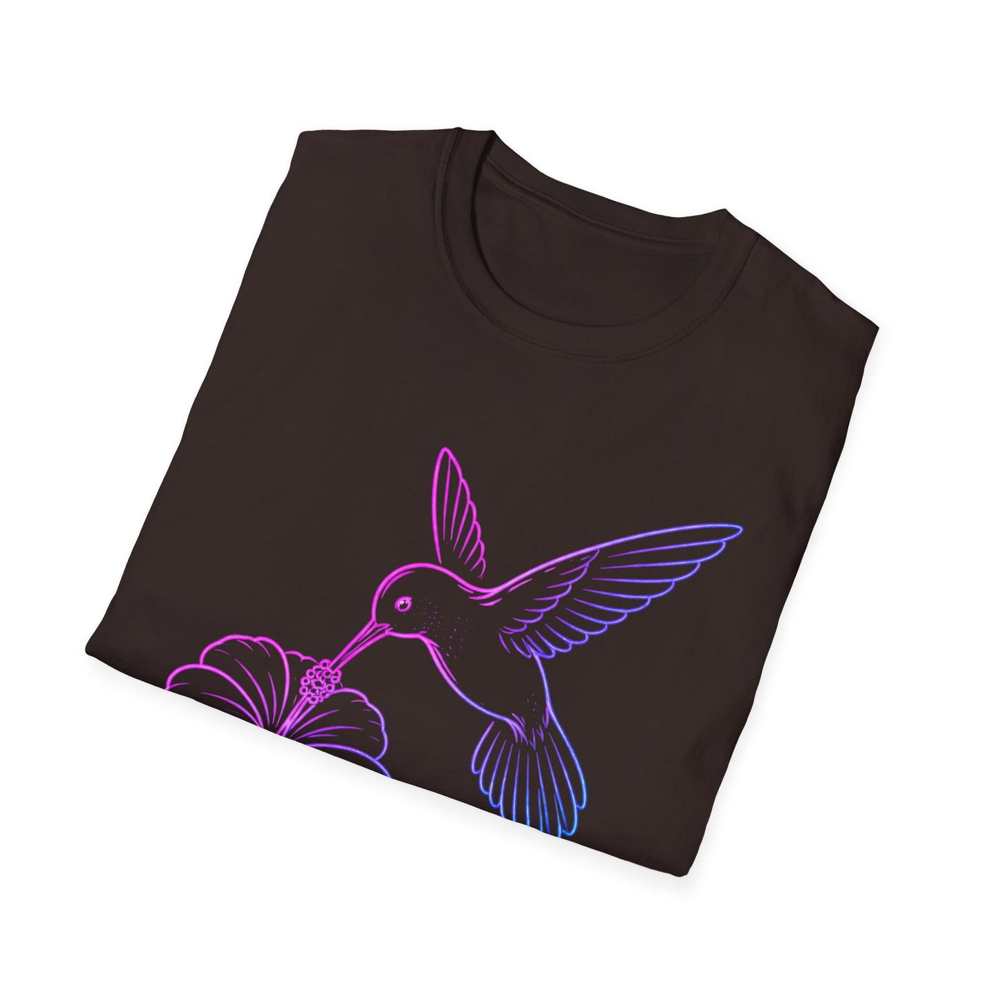 Hovering Hummingbird | Neon Line Art T-Shirt