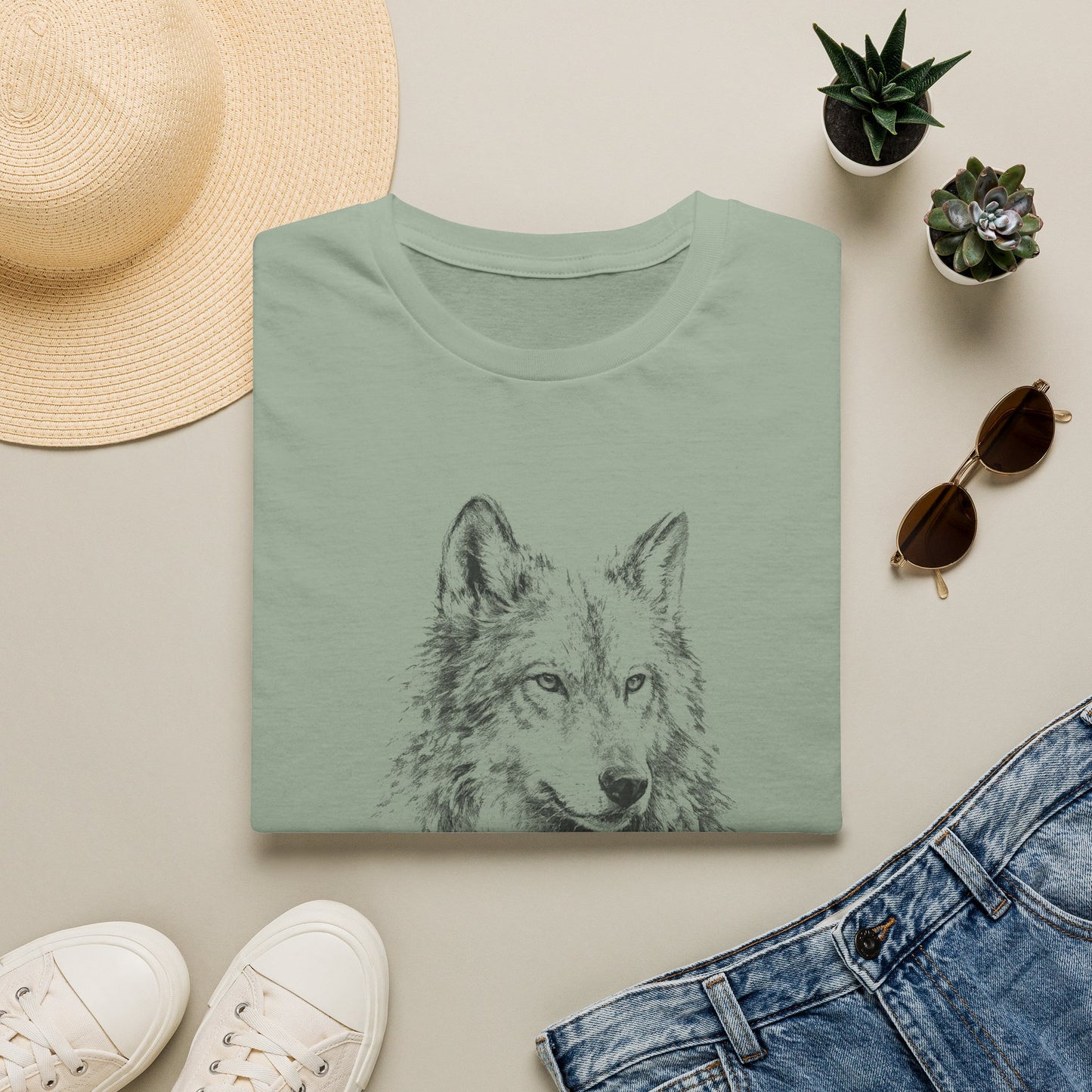 Wolf Sketch T-Shirt — Minimalist Nature Graphic Tee