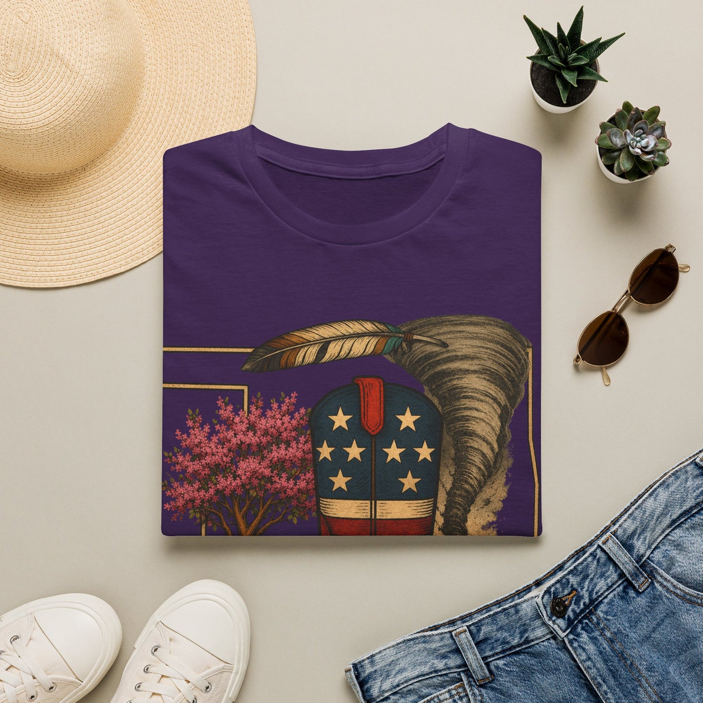 Oklahoma Patriotic Cowboy Boot T-Shirt — Americana Western Graphic Tee