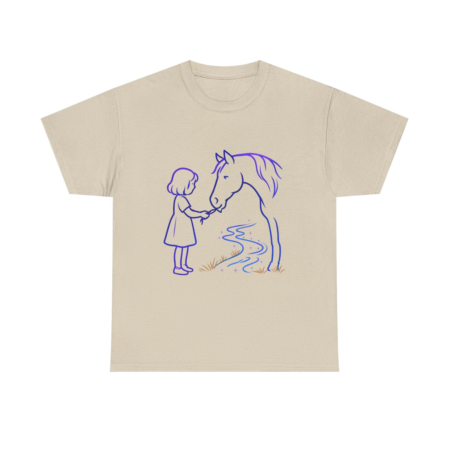 Girl Feeding Horse T-Shirt | Horse Lover T-Shirt | Equestrian Gift | Horse Mom Shirt