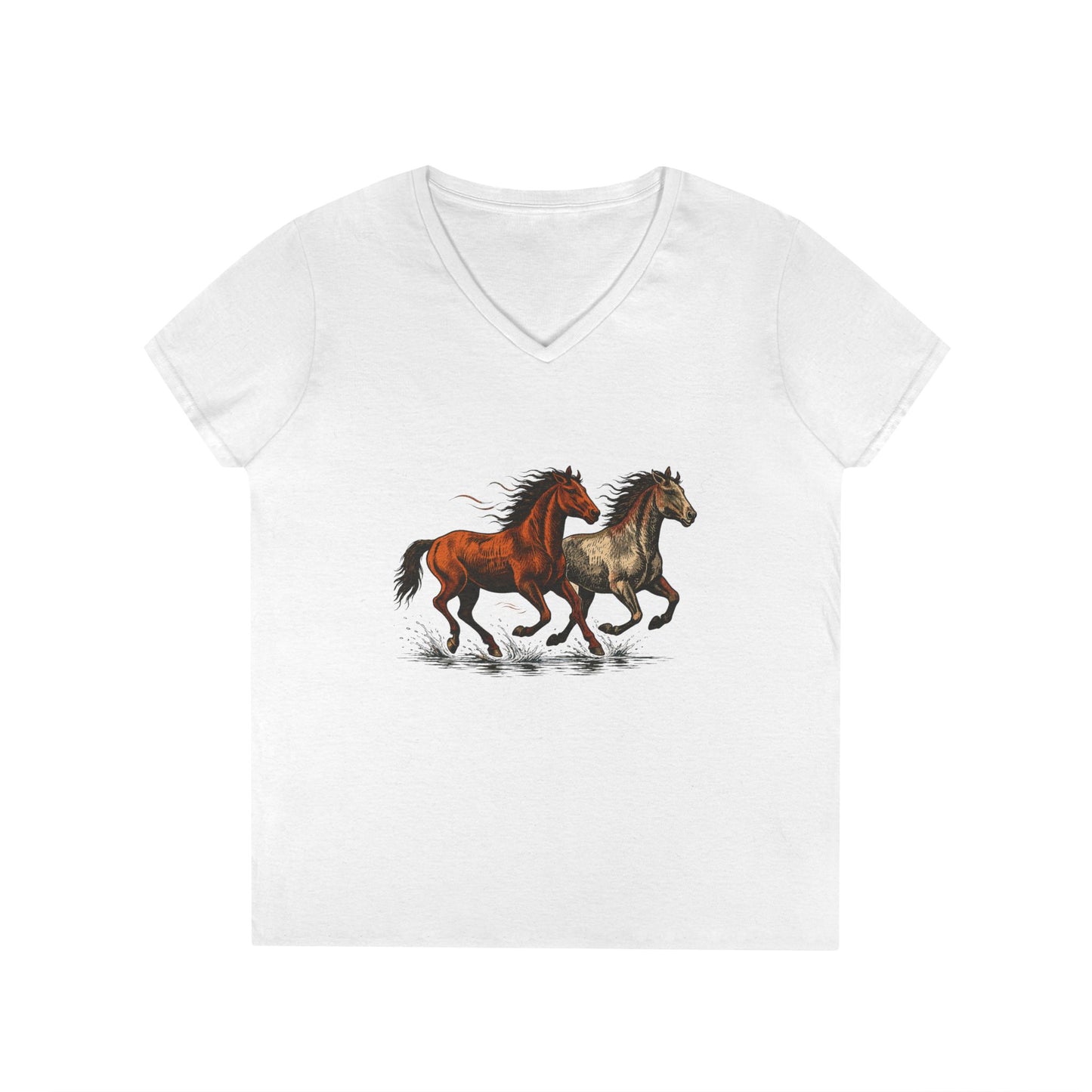 Wild Horses V-Neck T-Shirt | American Wildlife shirt