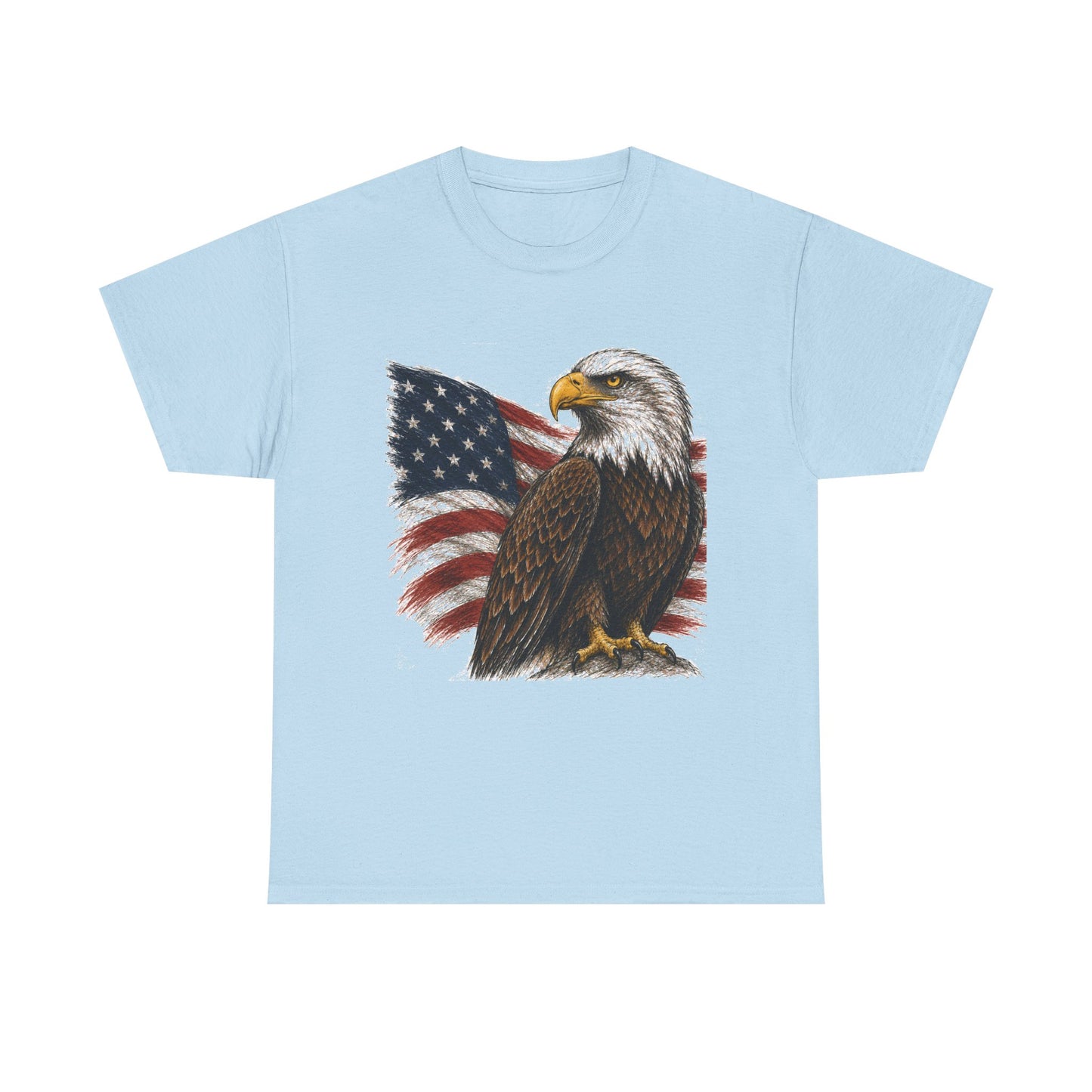 Eagle with American Flag T-Shirt — Patriotic Bald Eagle Tee for 4th of July