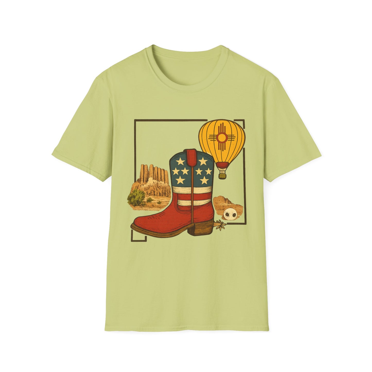 New Mexico Patriotic Cowboy Boot — Americana New Mexico Graphic Tee