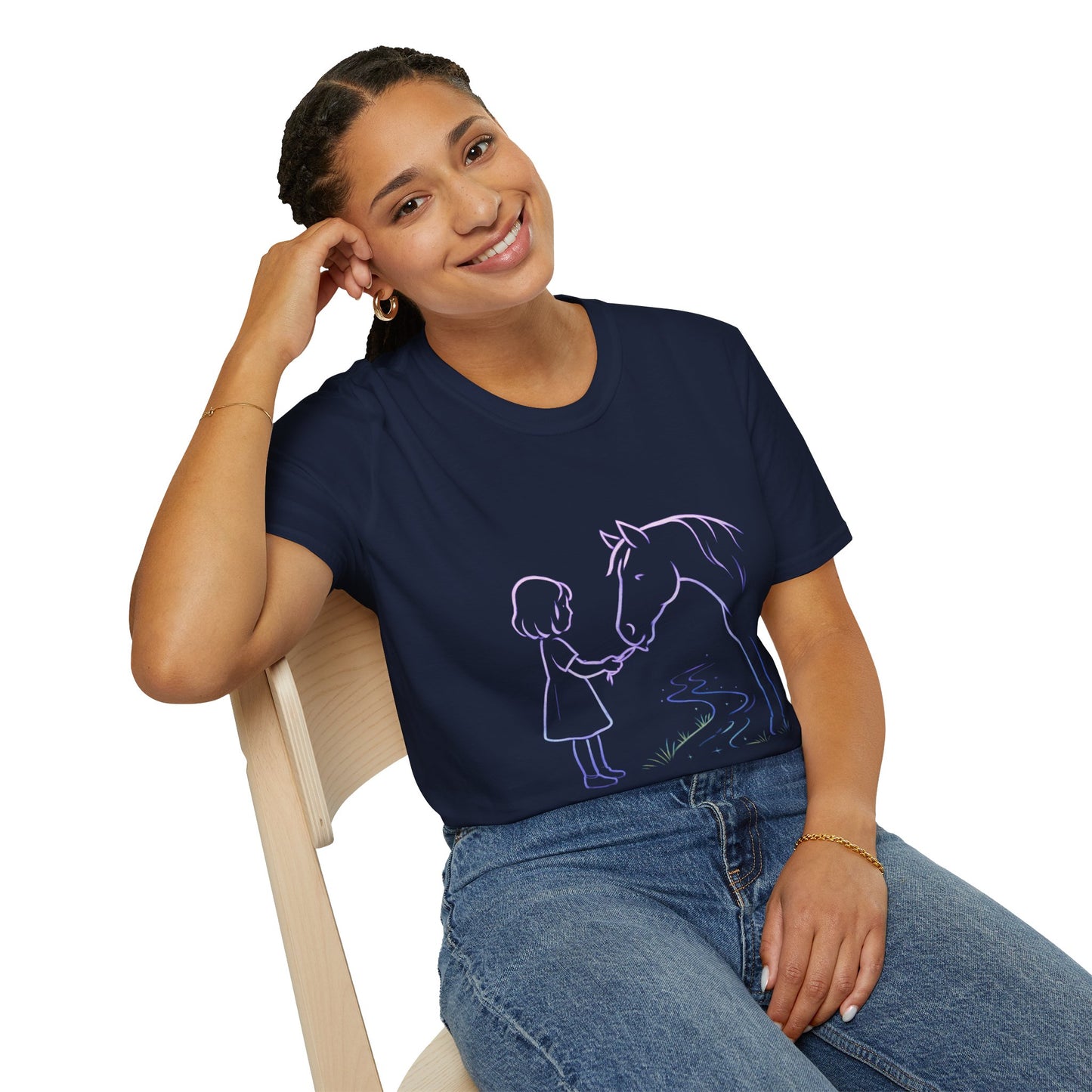 Girl's Best Friend Horse Shirt| Neon Outline Fantasy Design | Horse Shirt