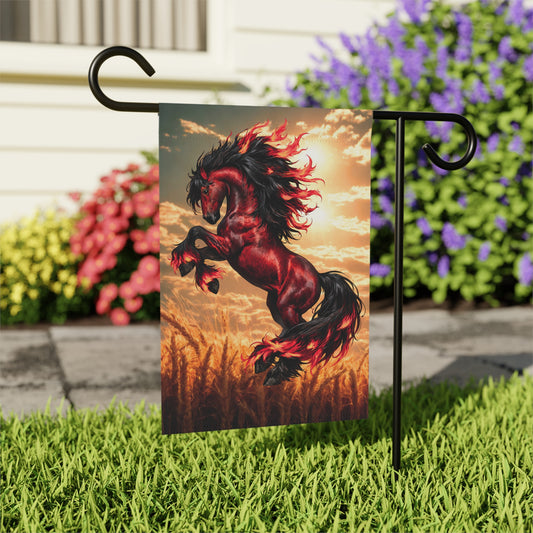 Fire Horse Garden & House Banner | Fiery Horse Outdoor Flag | Chinese New Year banner